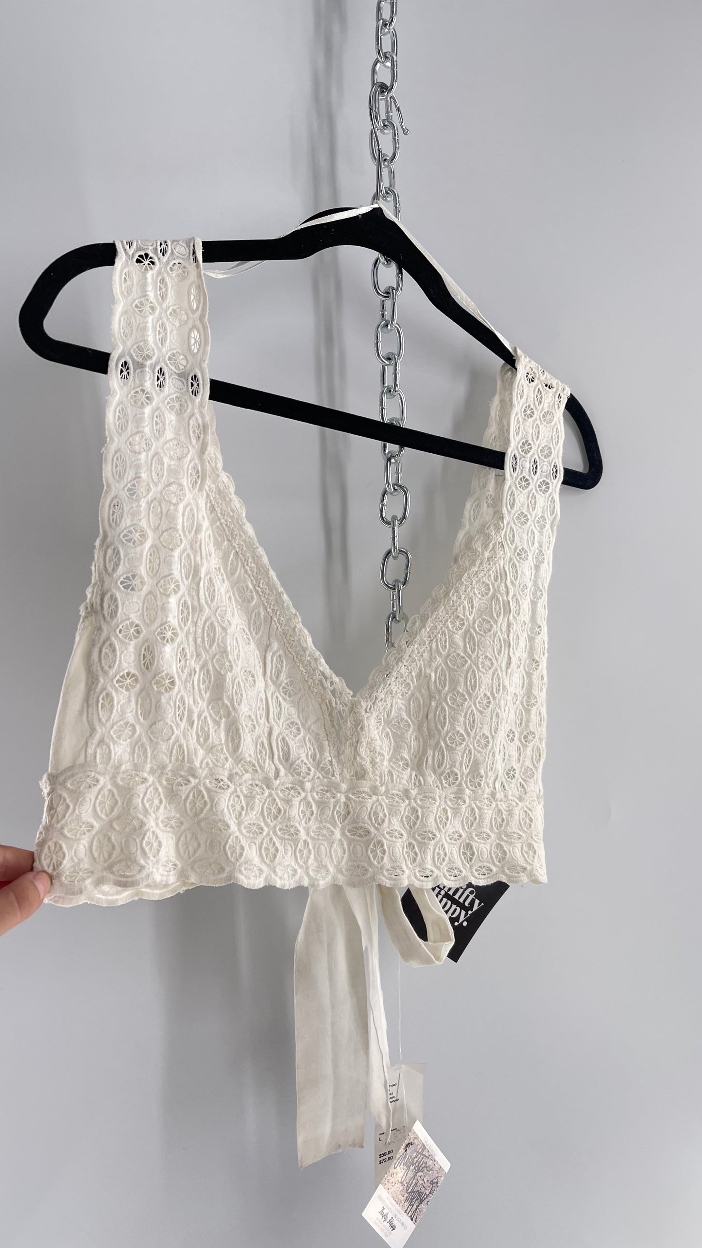 Urban Outfitters White Eyelet Lace Bustier with Tags Attached (Large)