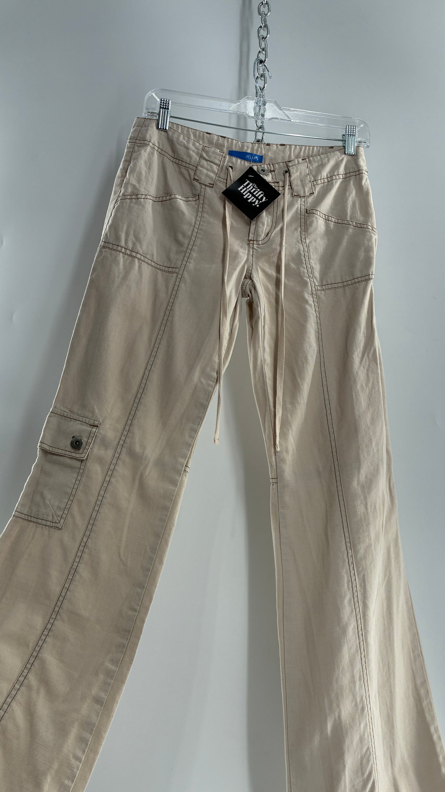 Vintage dELiA*s Light Weight Ultra Low Rise Kick Flare Cargo (3)