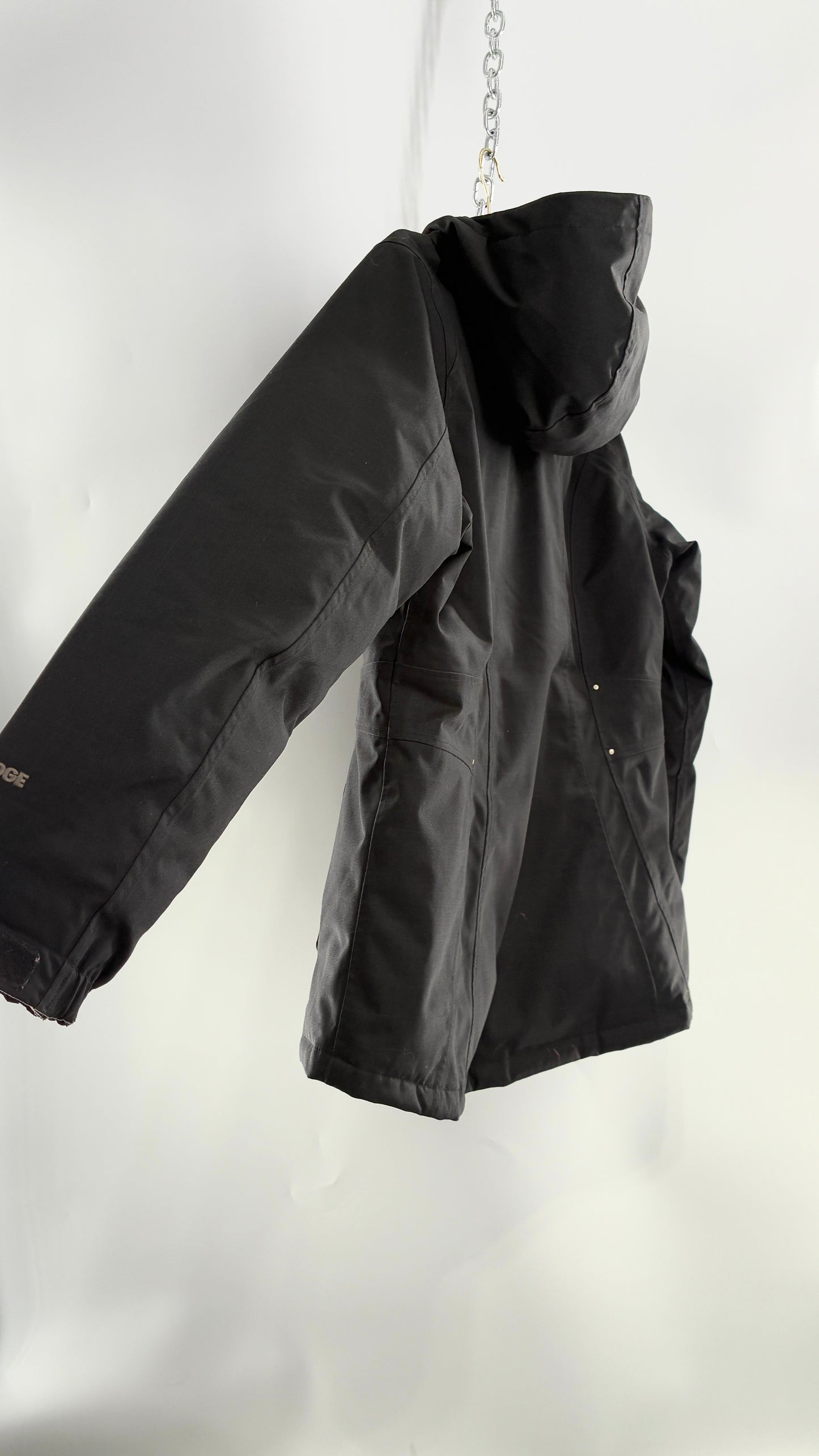 EDDIE BAUER Goose Down Black Jacket with Puffer Lining (Medium)