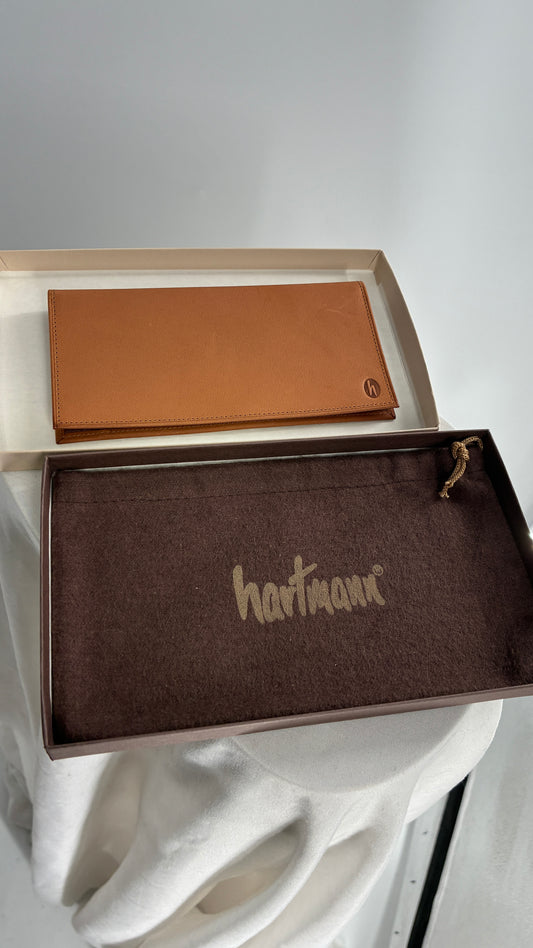 Vintage Hartmann Brown Leather Wallet with Paperwork and Original Box
