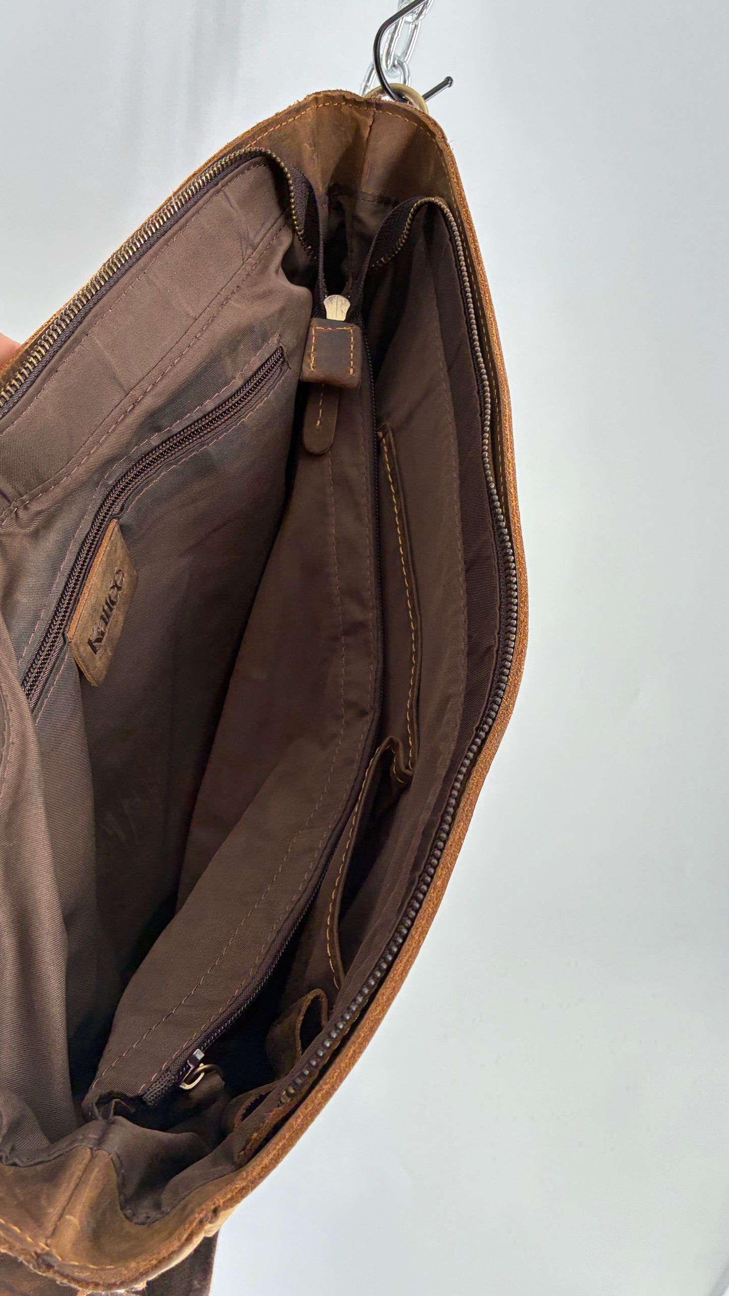 KATTEE Heavy Duty, Thick Genuine Leather Briefcase School Satchel Messenger Bag