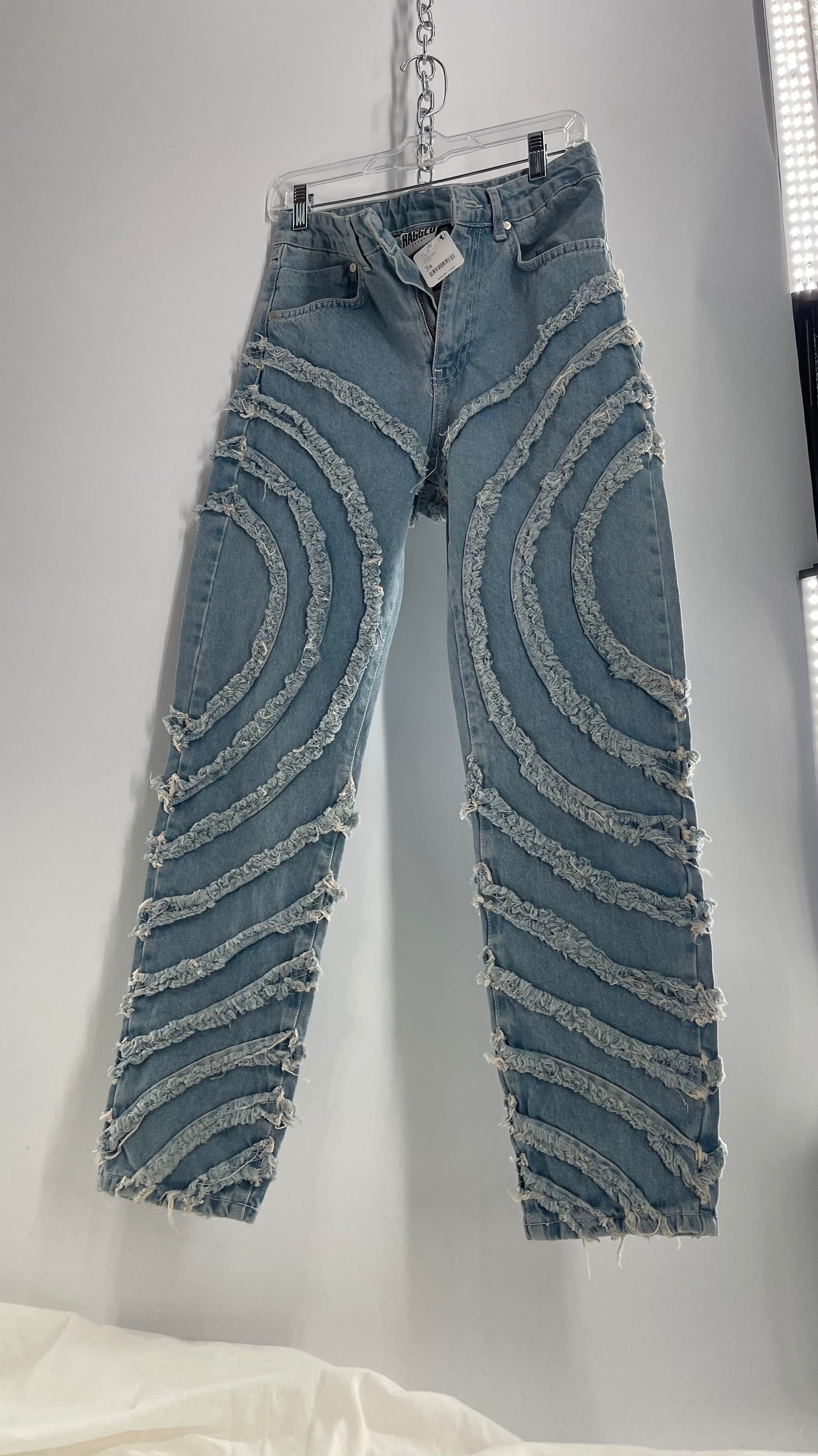 RAGGED PRIEST x Free People Raw Edge Seam Jeans with Tags Attached (28)