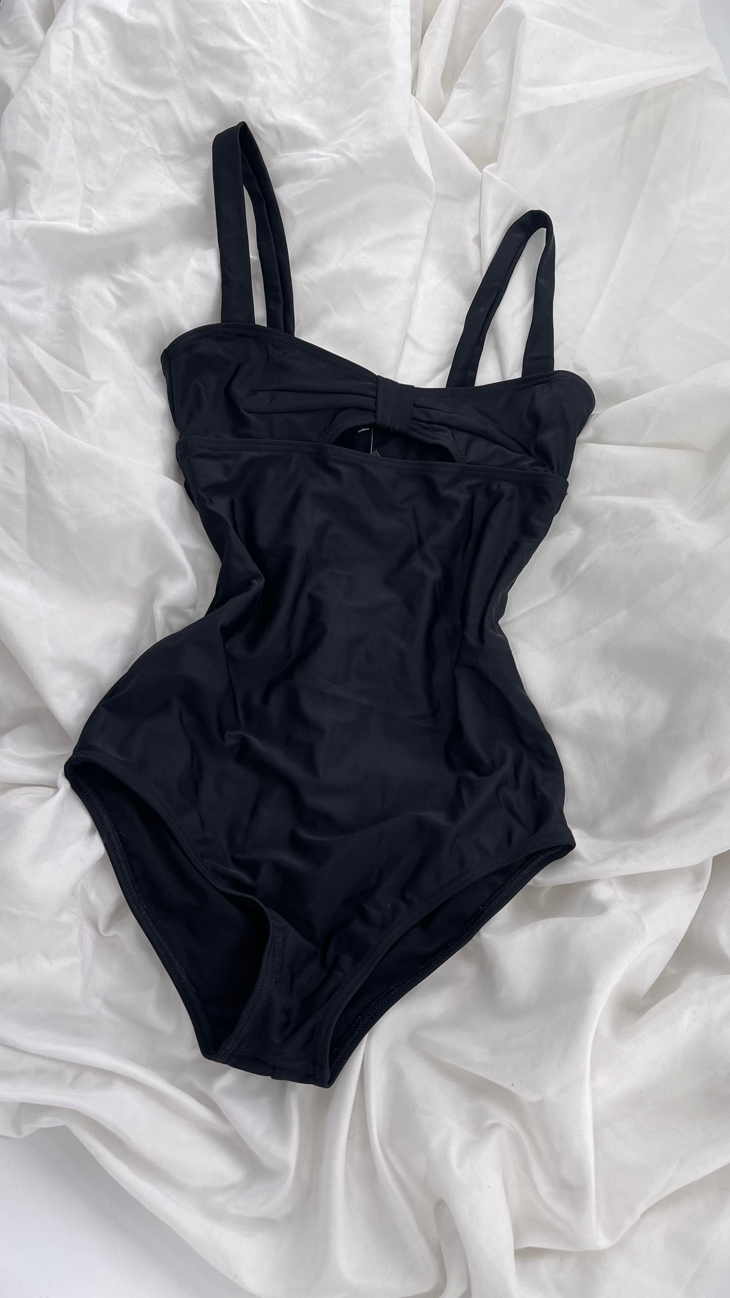 Yes Master x Free People Black Bow Bust Swimsuit (Small)