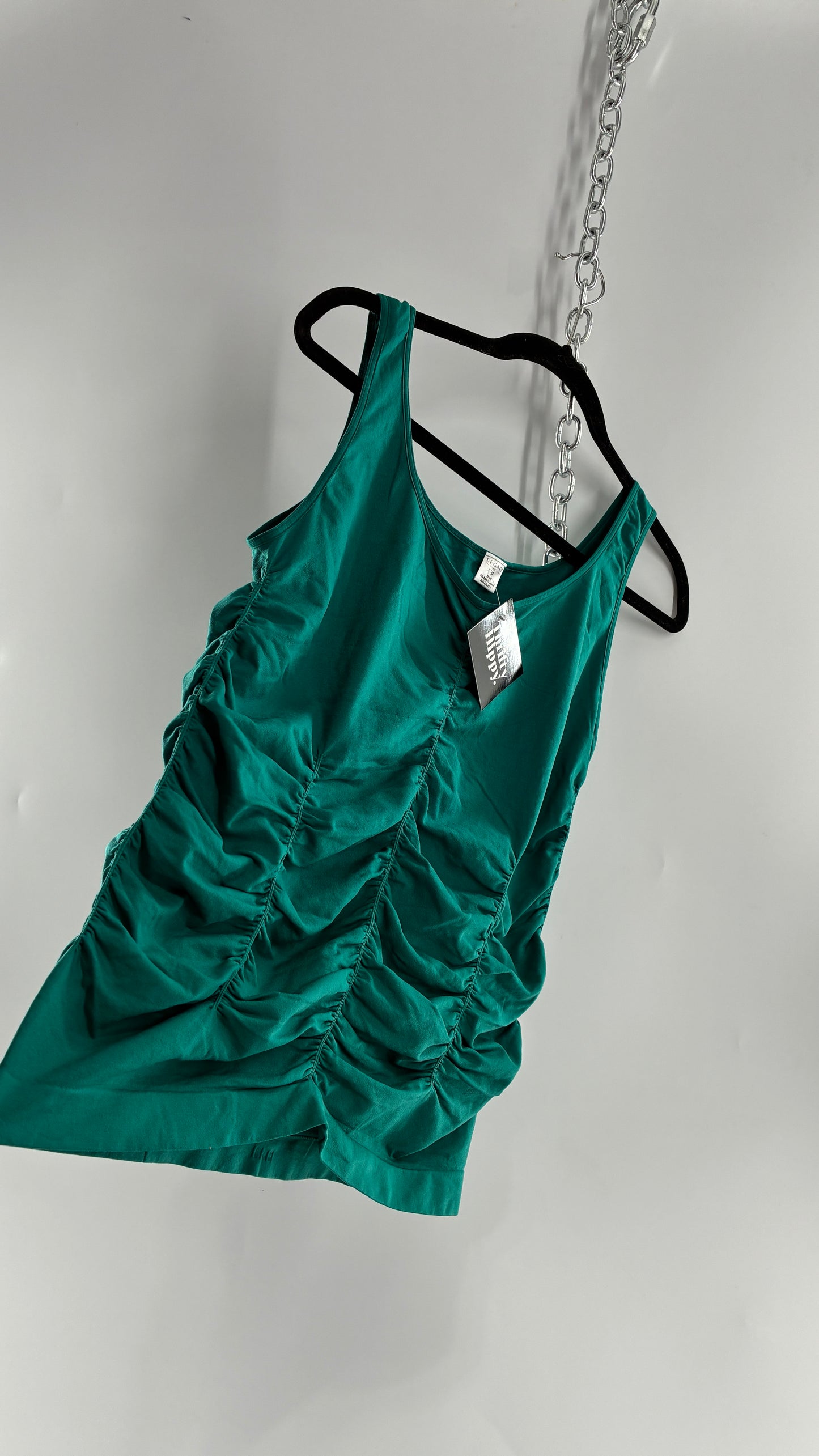 Vintage LEGACY Jewel Toned Teal Ruched Sleeveless (XL)