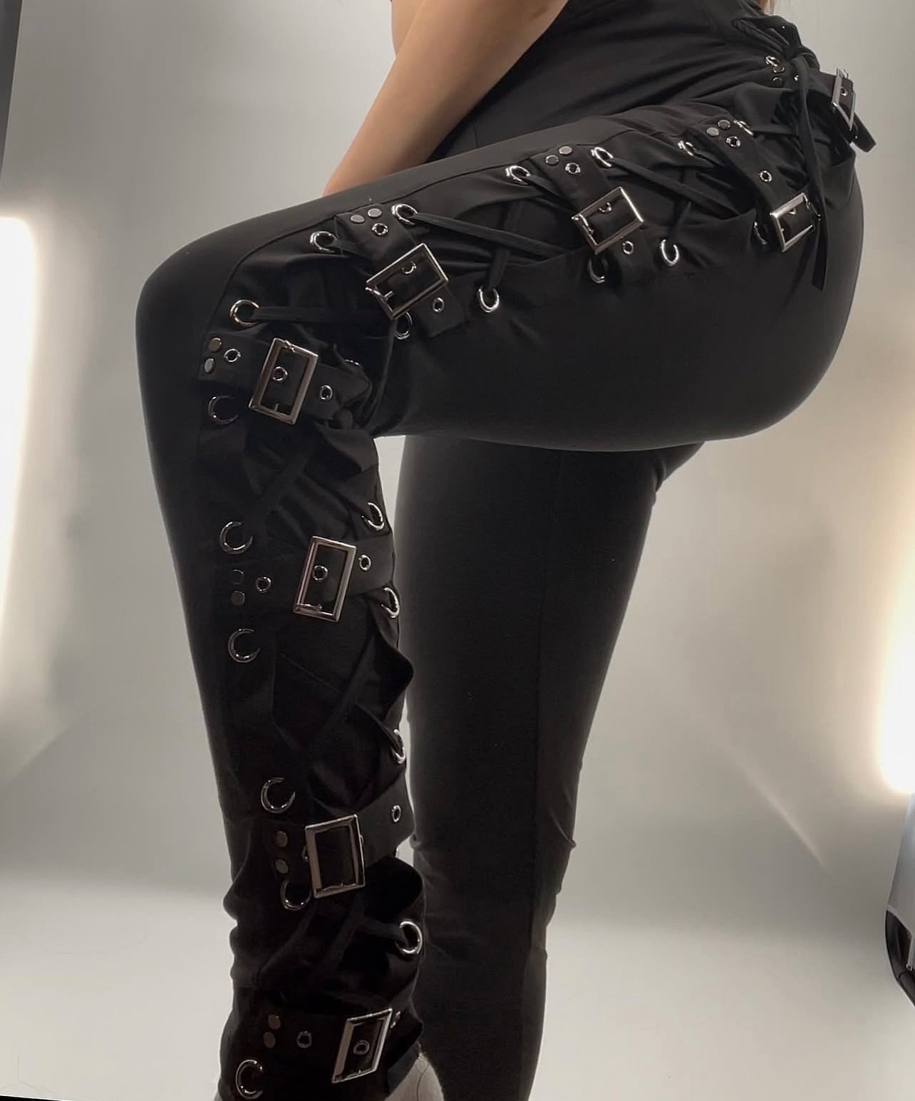 Lace Up Buckle Up Legging (Small) (C)