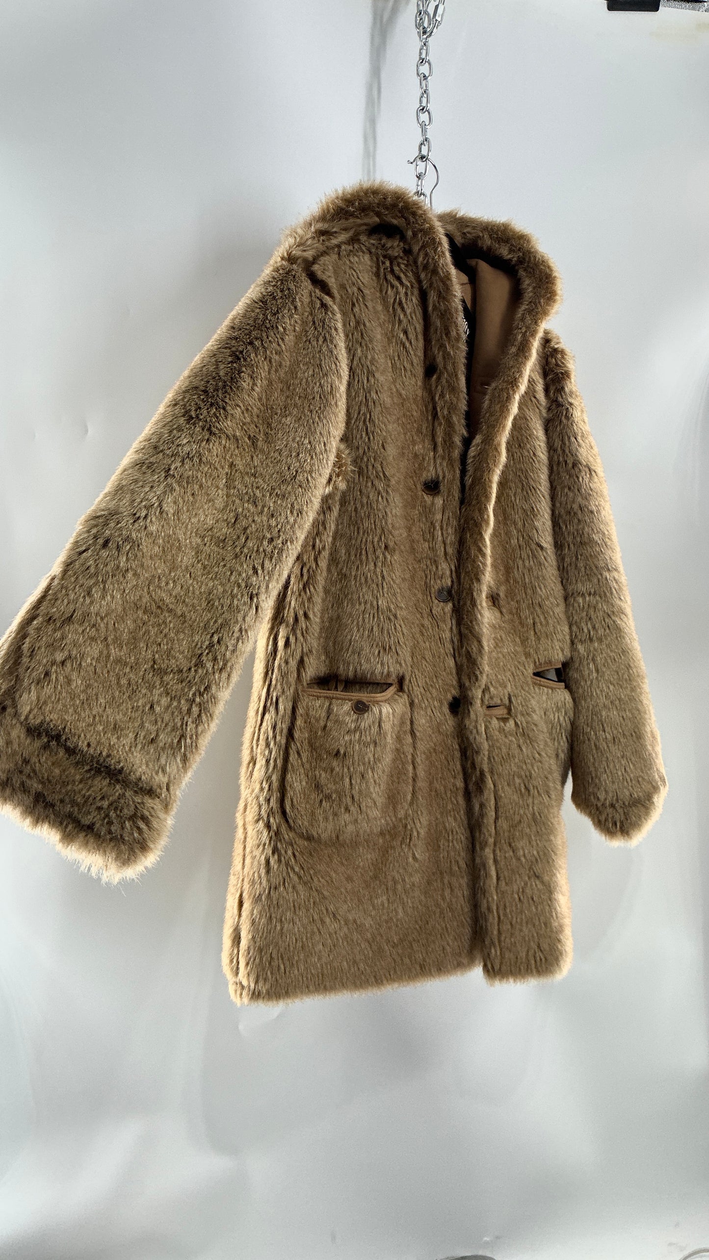Vintage JONES NEW YORK Reversible Fur and Vegan Suede Coat (Small)
