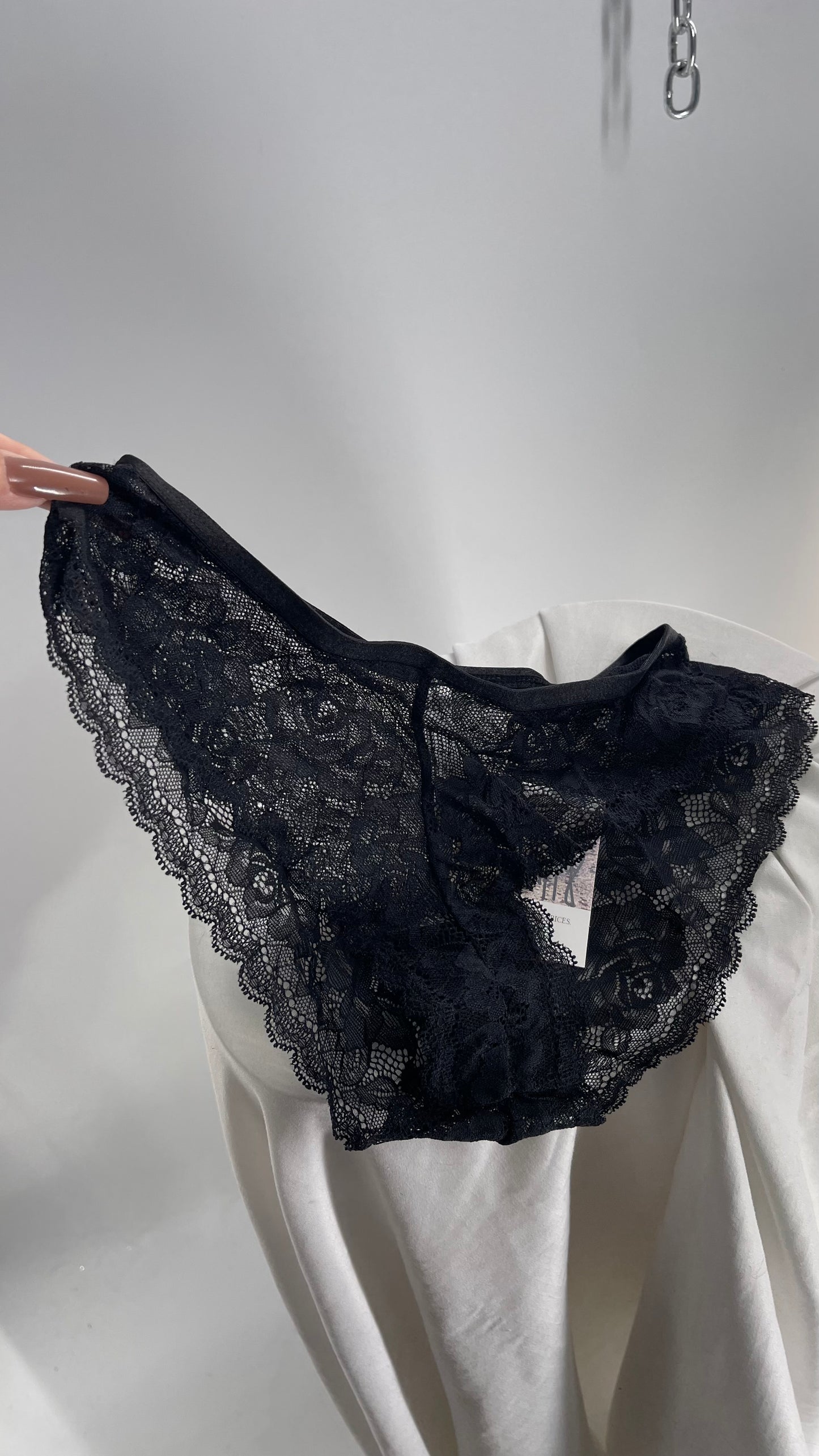 Out From Under Black Lace Panty (Small)