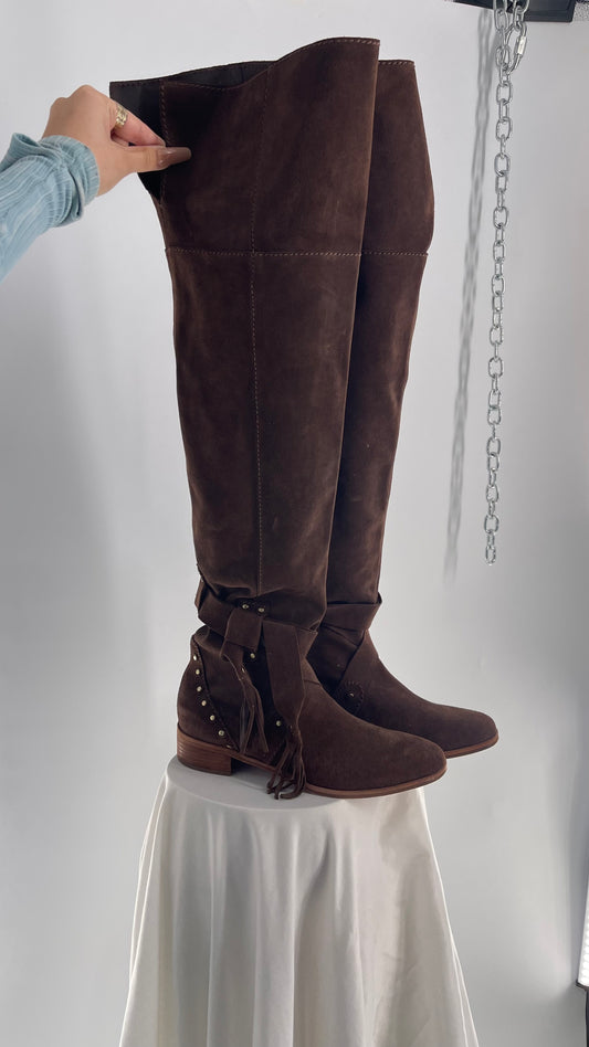 See by Chloé Dasha Dark Brown Dakar Thigh High Suede Boots (39.5/9.5)