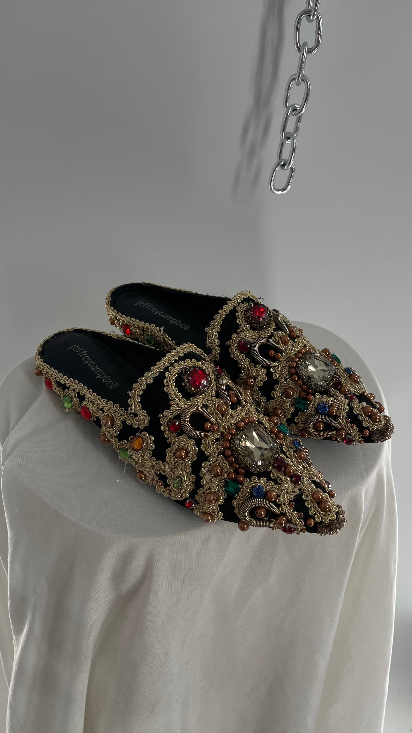 Jeffrey Campbell Sarika Embellished Pointed Mules Covered in Stones, Beads, and Embroidery  (6)