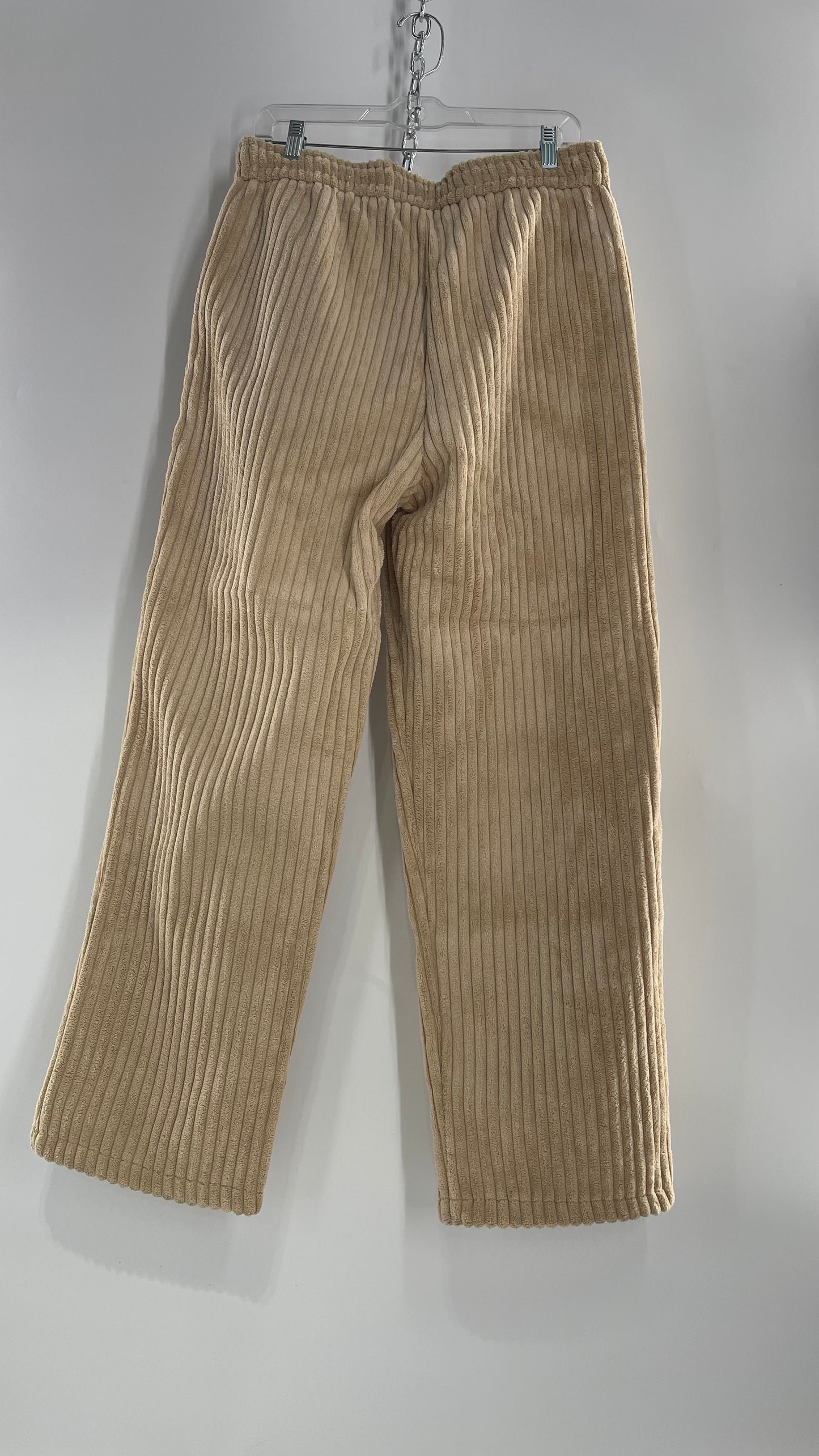 Tan Thick Corduroy Wide Legs with Tags Attached (Large)