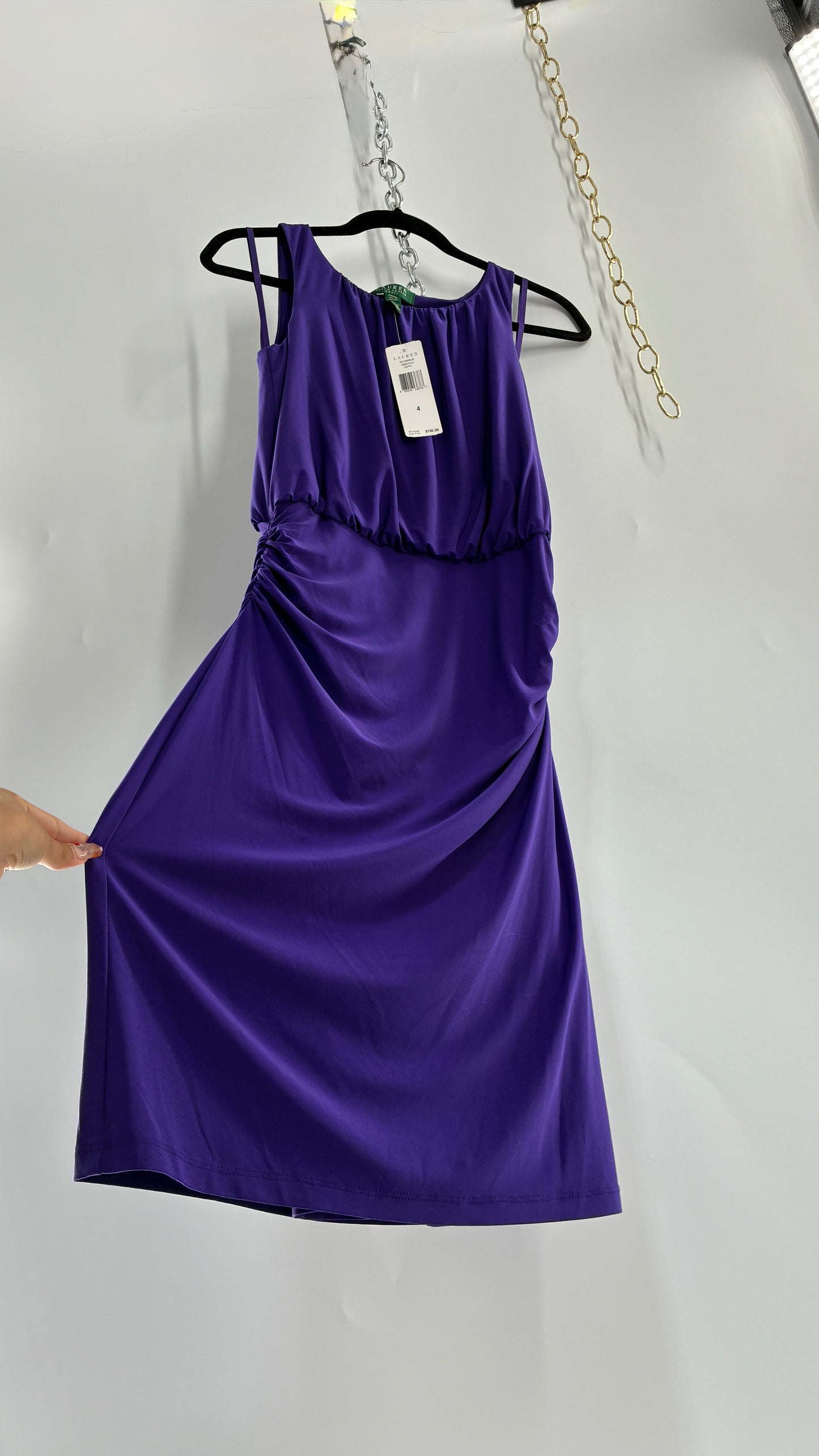 Vintage RALPH LAUREN Purple Midi Dress with Tags Attached (4)