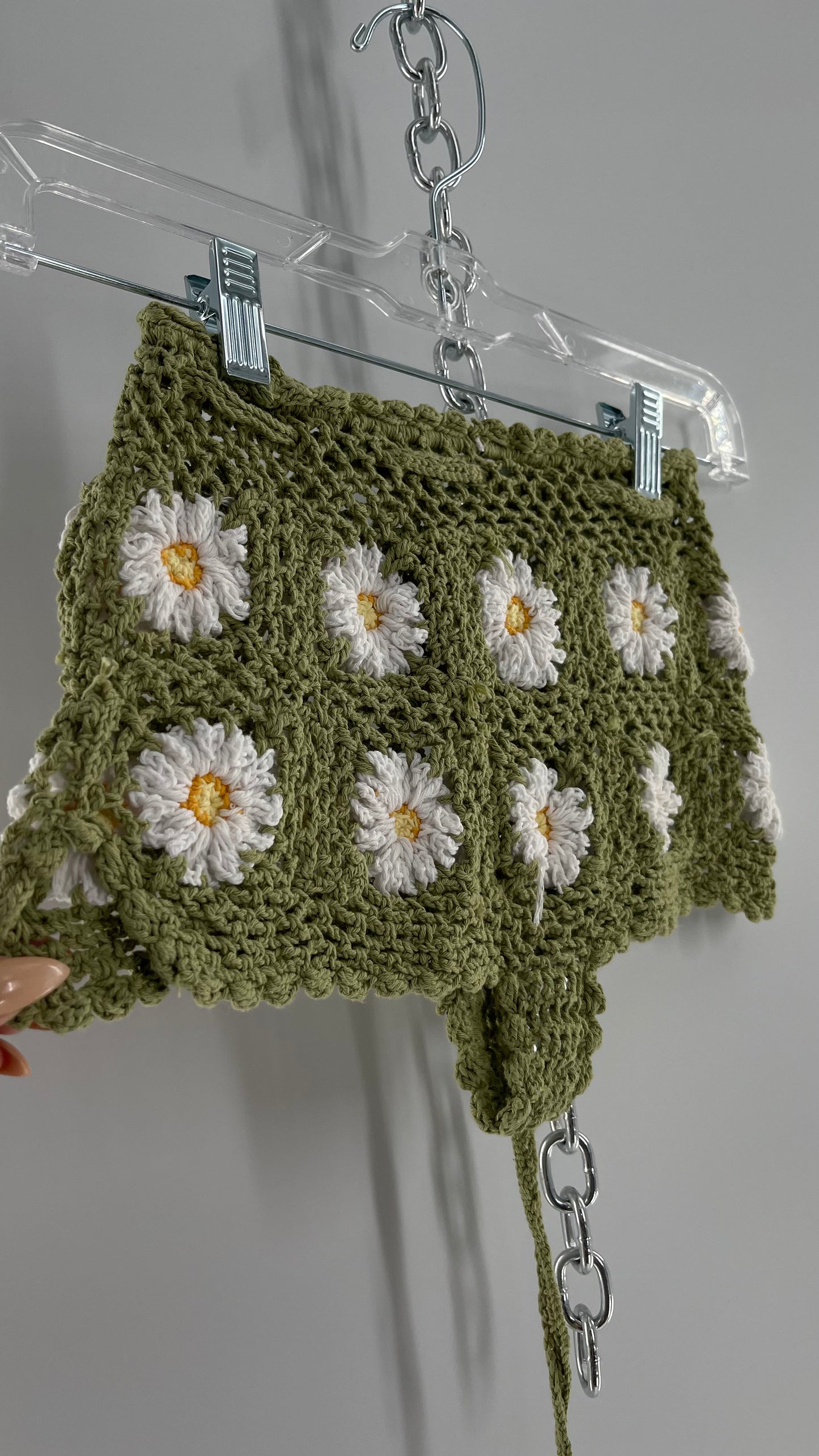 AndiBagus Hand Made Crochet Daisy Fields High Waisted Shorts/Cover Up (XS/S)
