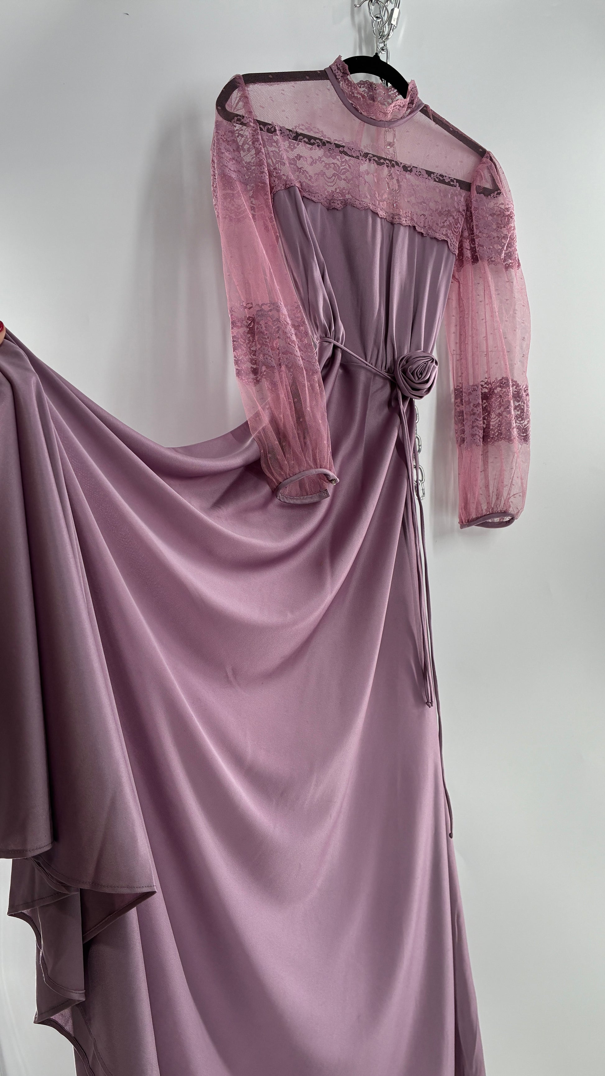 Vintage Handmade Dusty Purple Mauve Bubble Sleeve Maxi Dress (XS/S) The Thrifty Hippy Vintage Handmade Dusty Purple Mauve Bubble Sleeve Maxi Dress (XS/S) The Thrifty Hippy