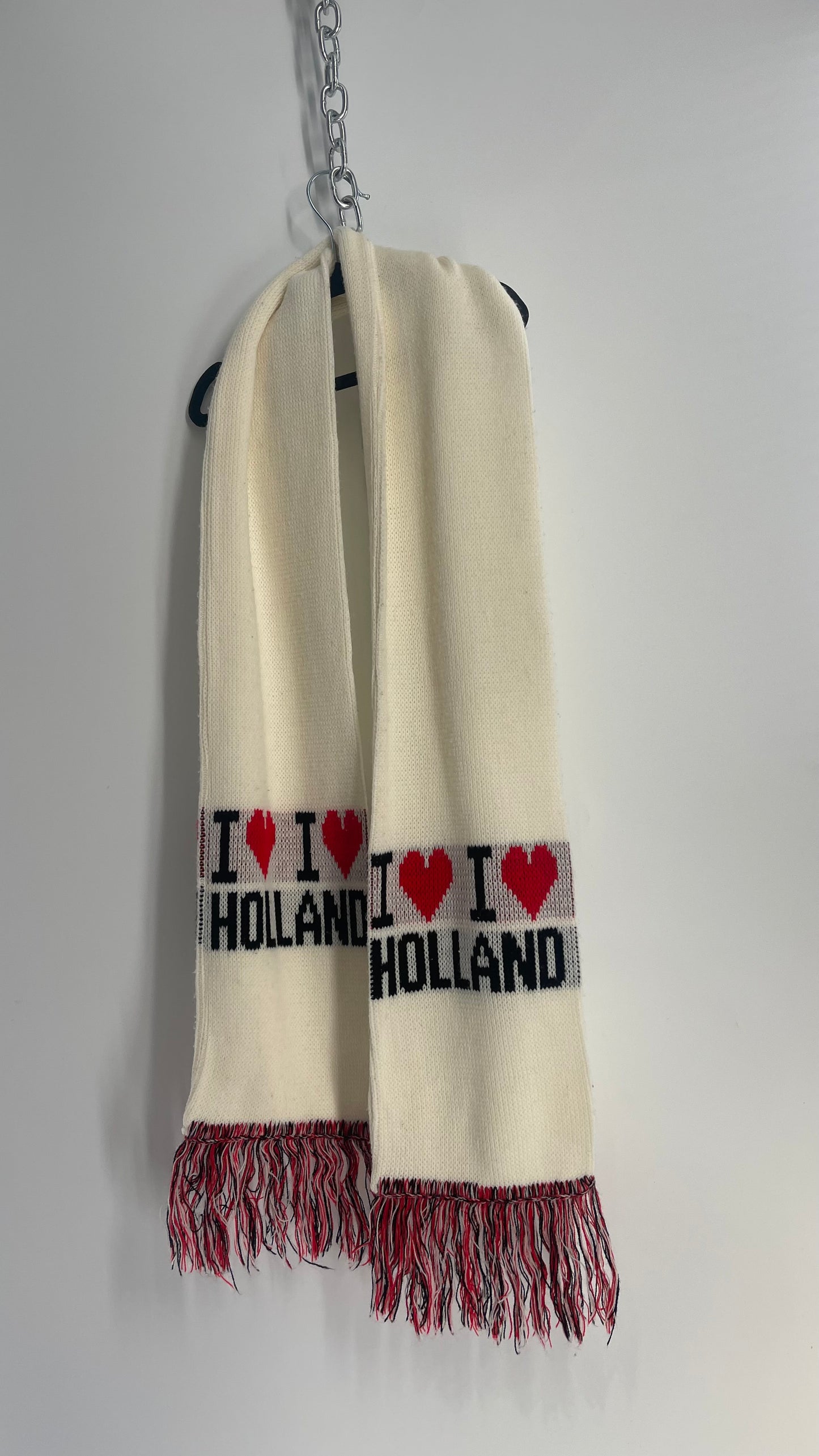 Vintage I Heart Holland Skinny Knit Scarf