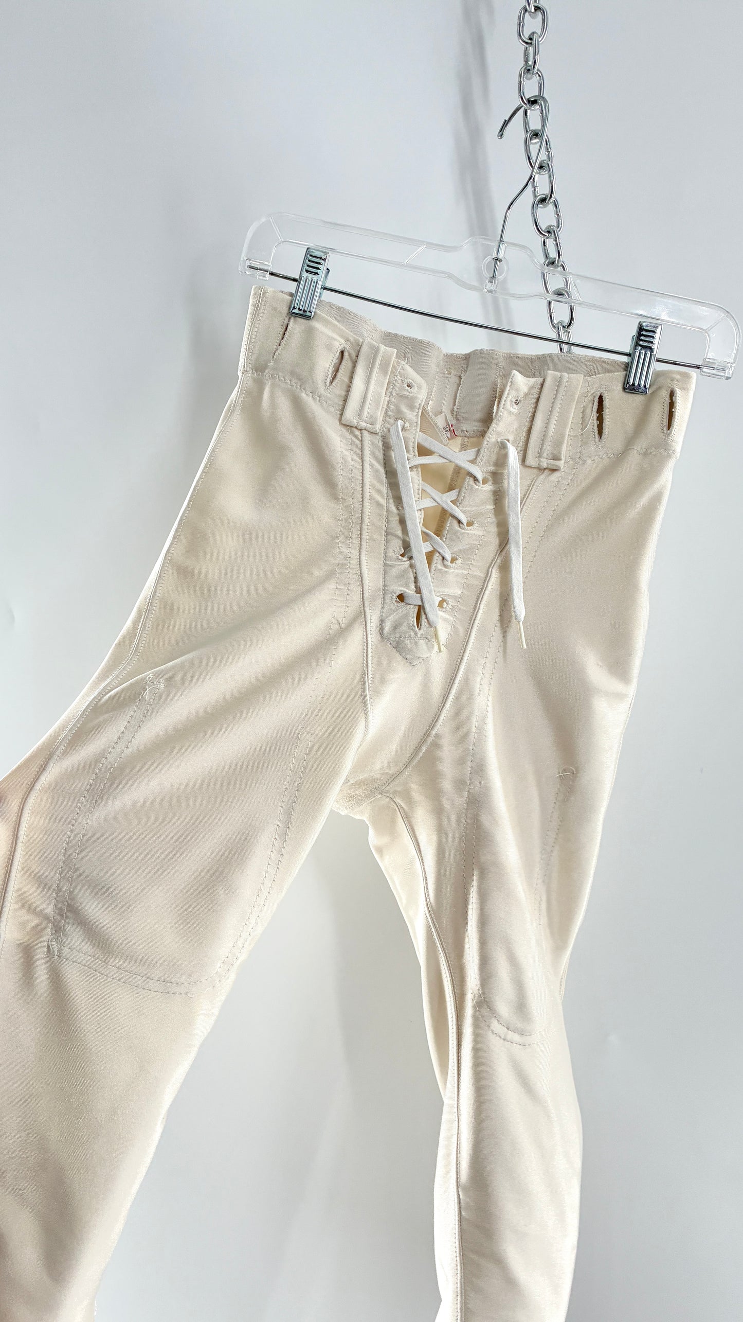 Vintage Ivory Football Style Lace Up Shorts (30)