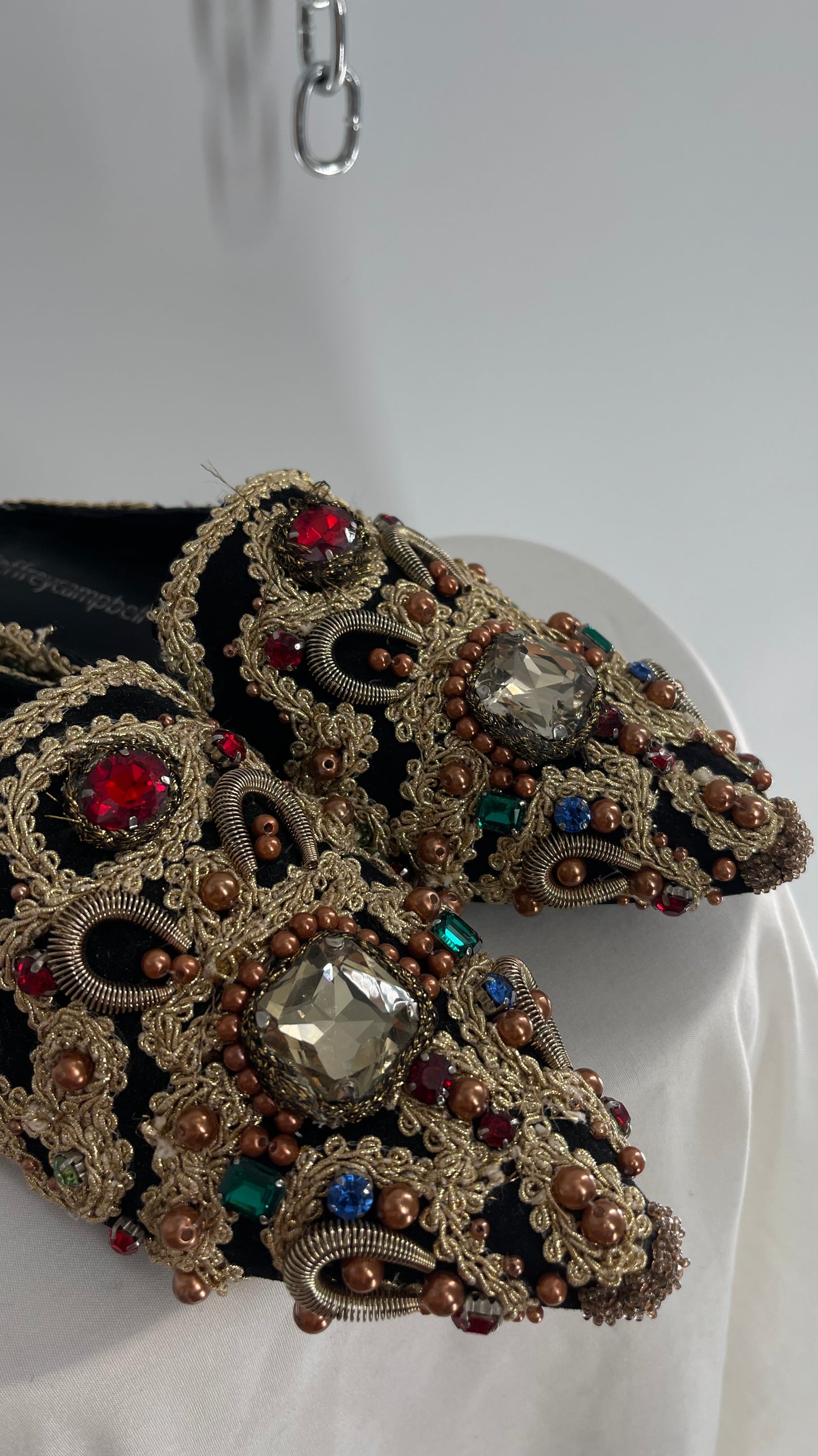 Jeffrey Campbell Sarika Embellished Pointed Mules Covered in Stones, Beads, and Embroidery  (6)