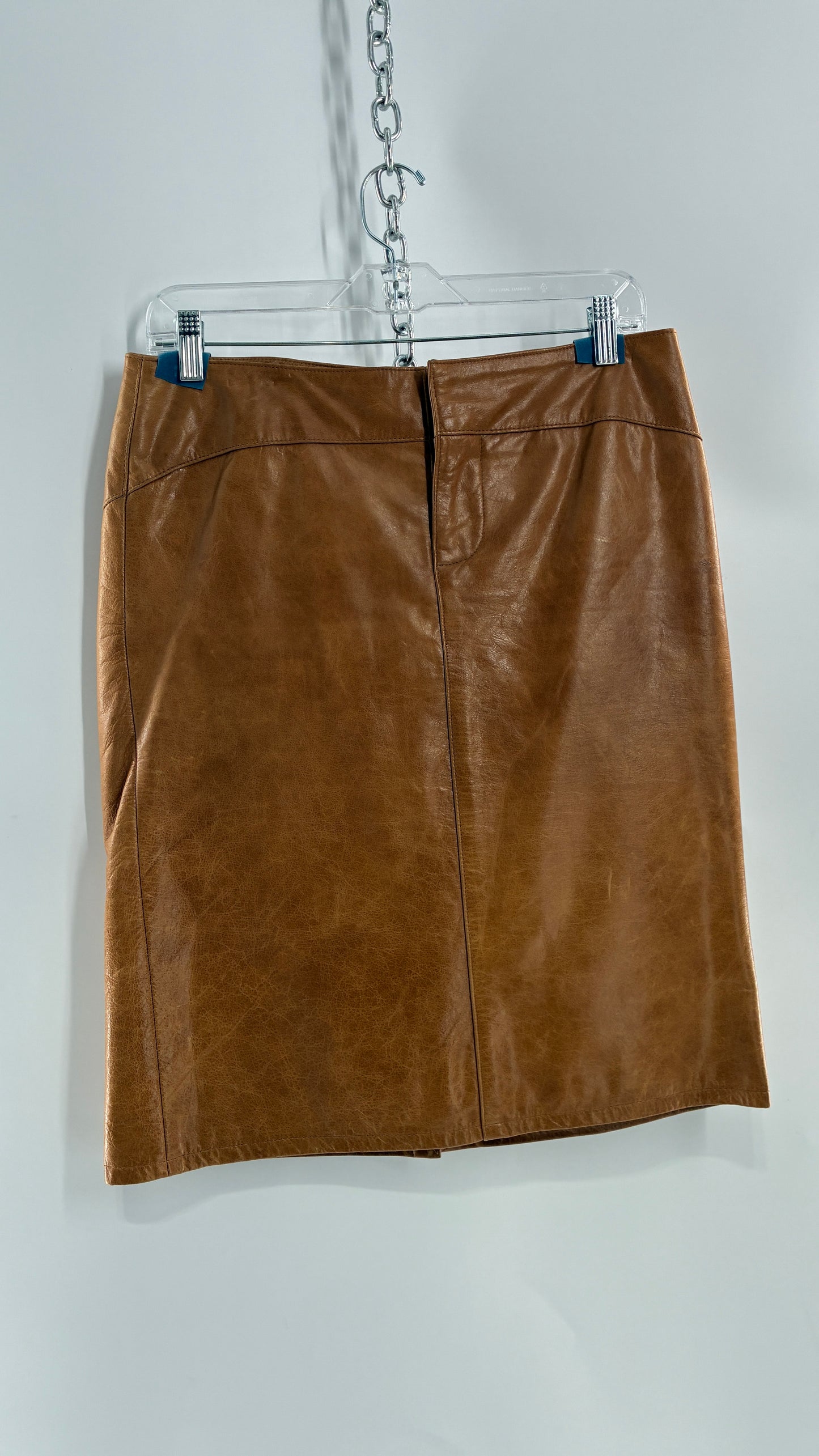 Vintage GAP Camel Leather Hip Skirt with Hip Detail (6)