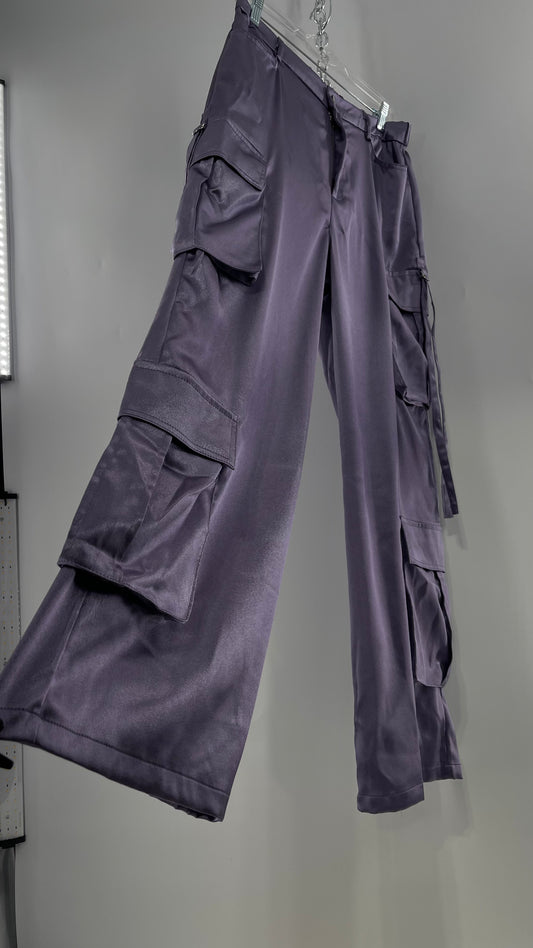 Forever 21 Purple Glitter Elastic Pants (L)