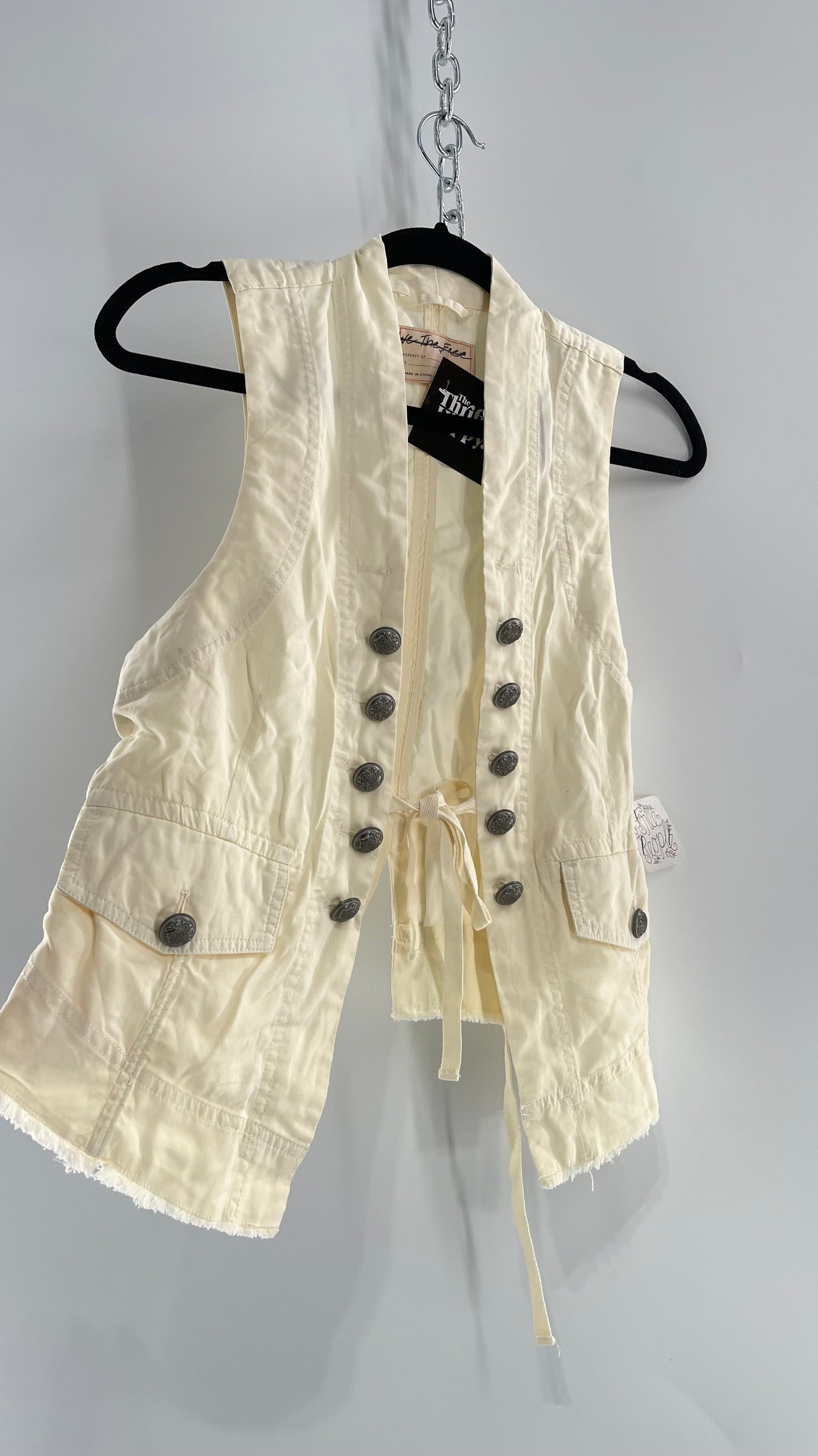 Free People Off White Military Style Vest with Tags Attached (XS)