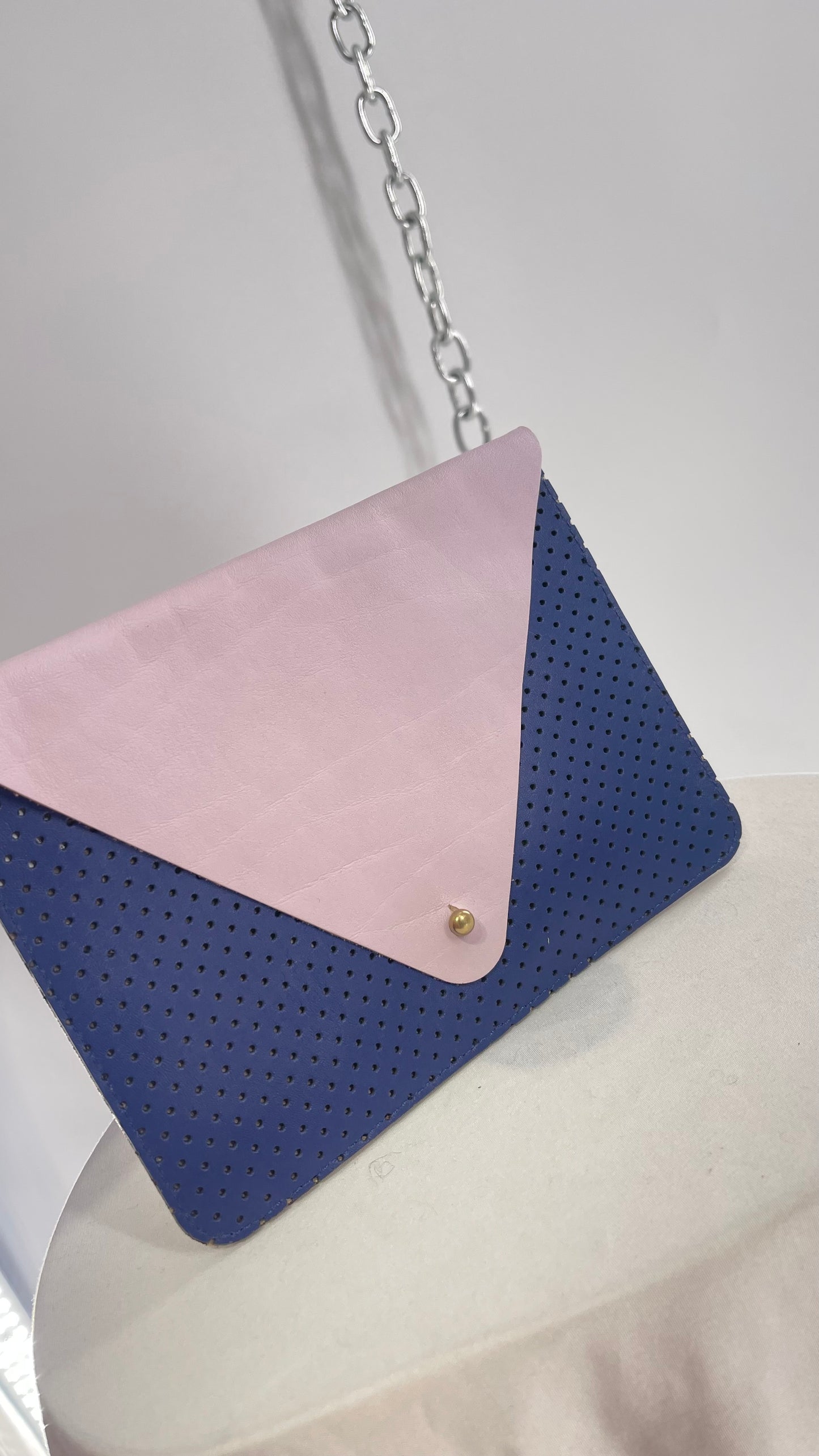 Minor History Suede Leather Royal Blue and Lilac Envelope Pouch