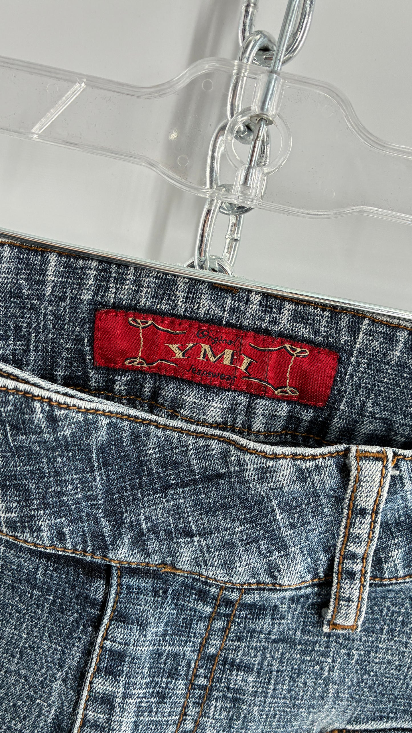 Vintage Pocket Side Low Rise, Kick Flare Jeans with Side Button Closure YMI (11)