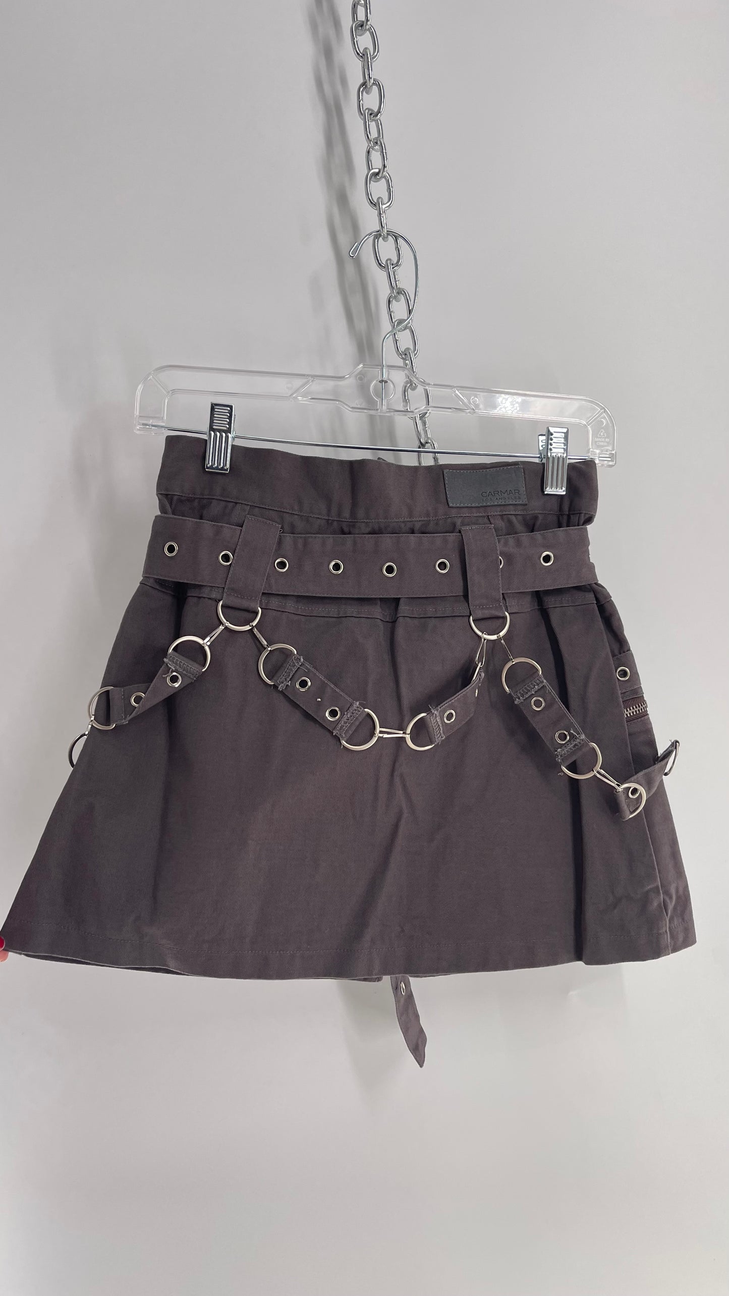 CARMAR LF Gray Grommet Belt, Chain, Studded Tactical Skirt (8)