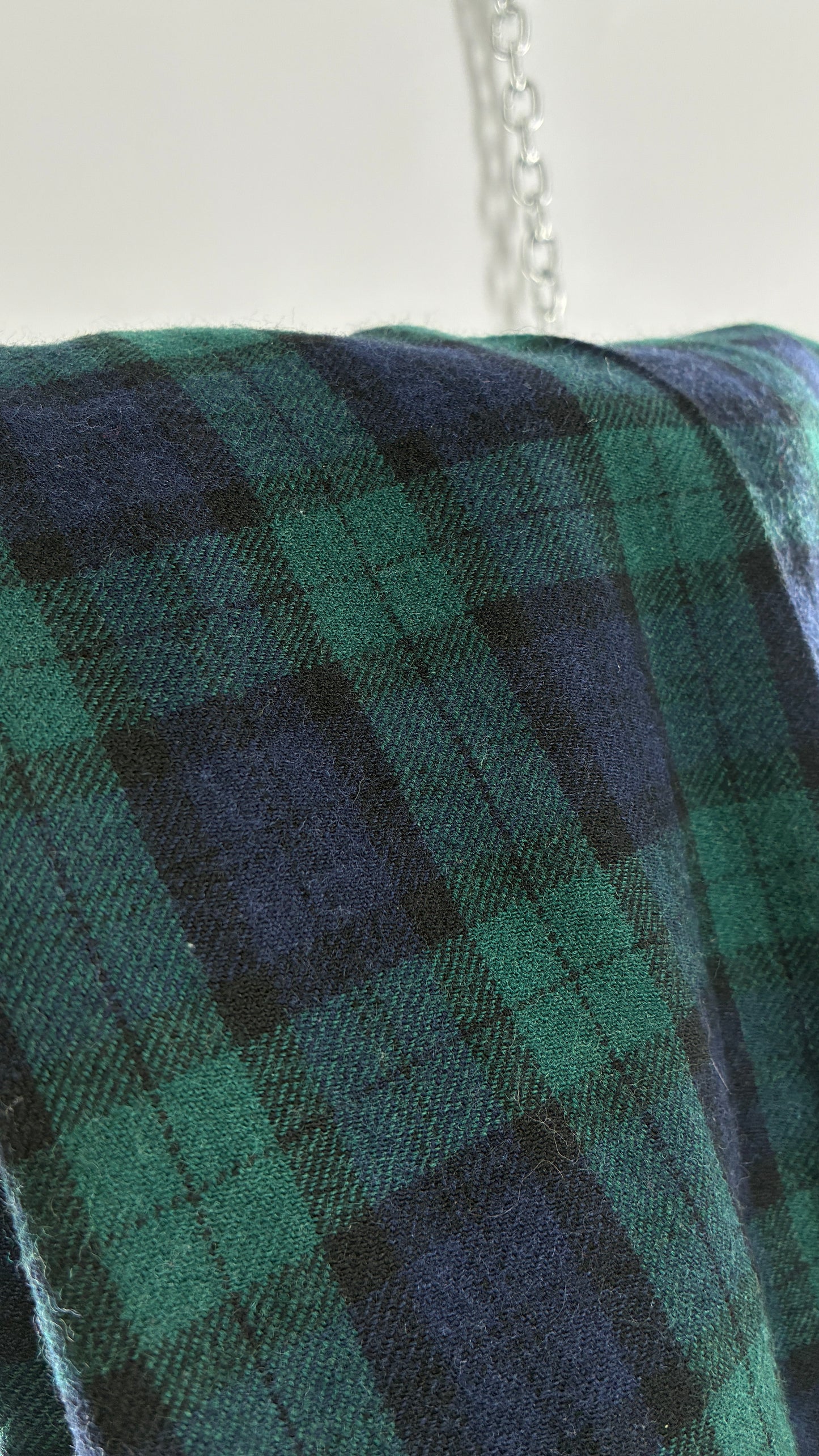 Vintage Collectible Gold by GIORGIO SANT’ANGELO 100% Wool Plaid Navy and Green Trouser (10)