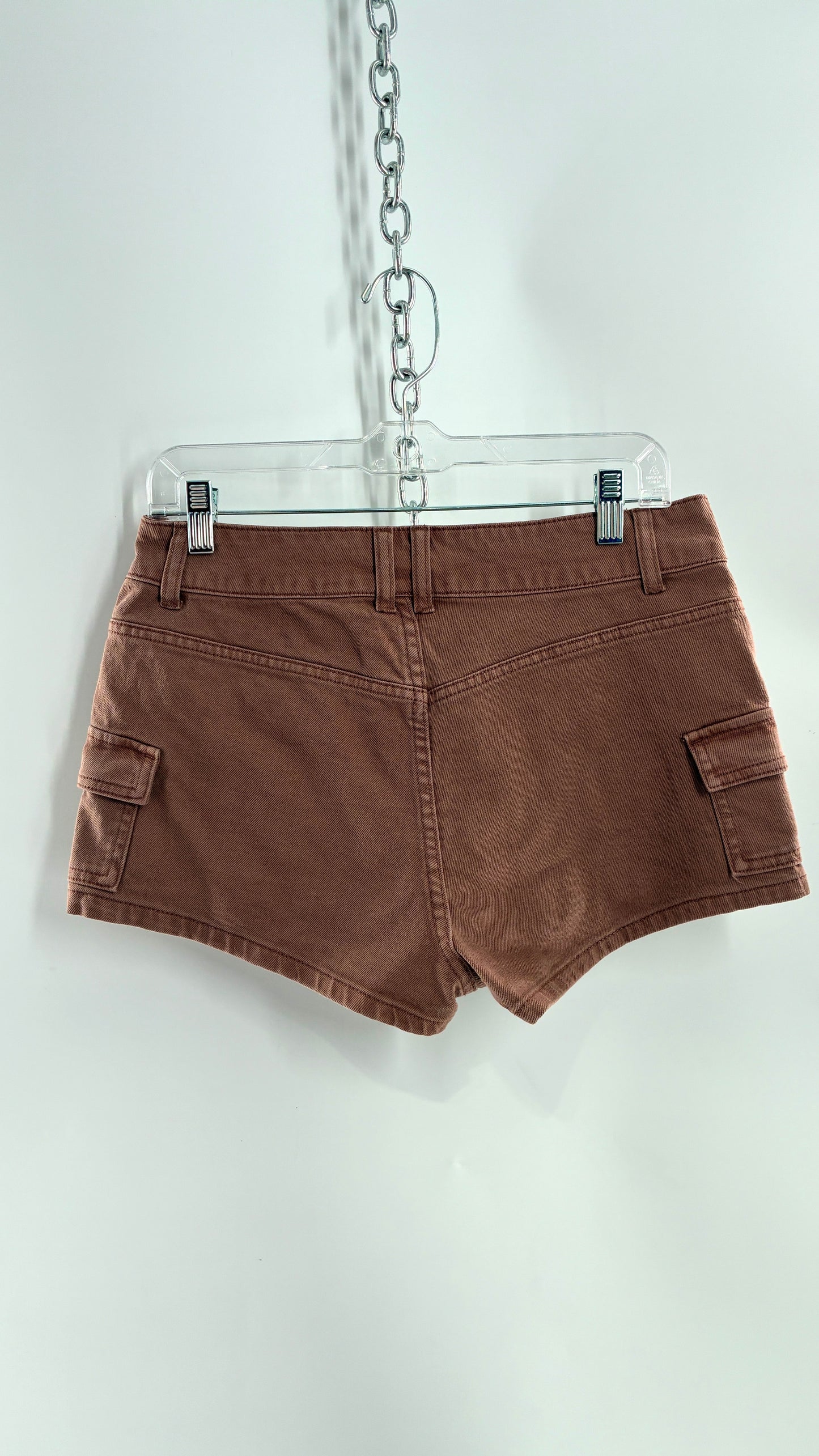 Low Rise Micro Mini Brown Cargo Short (Small)