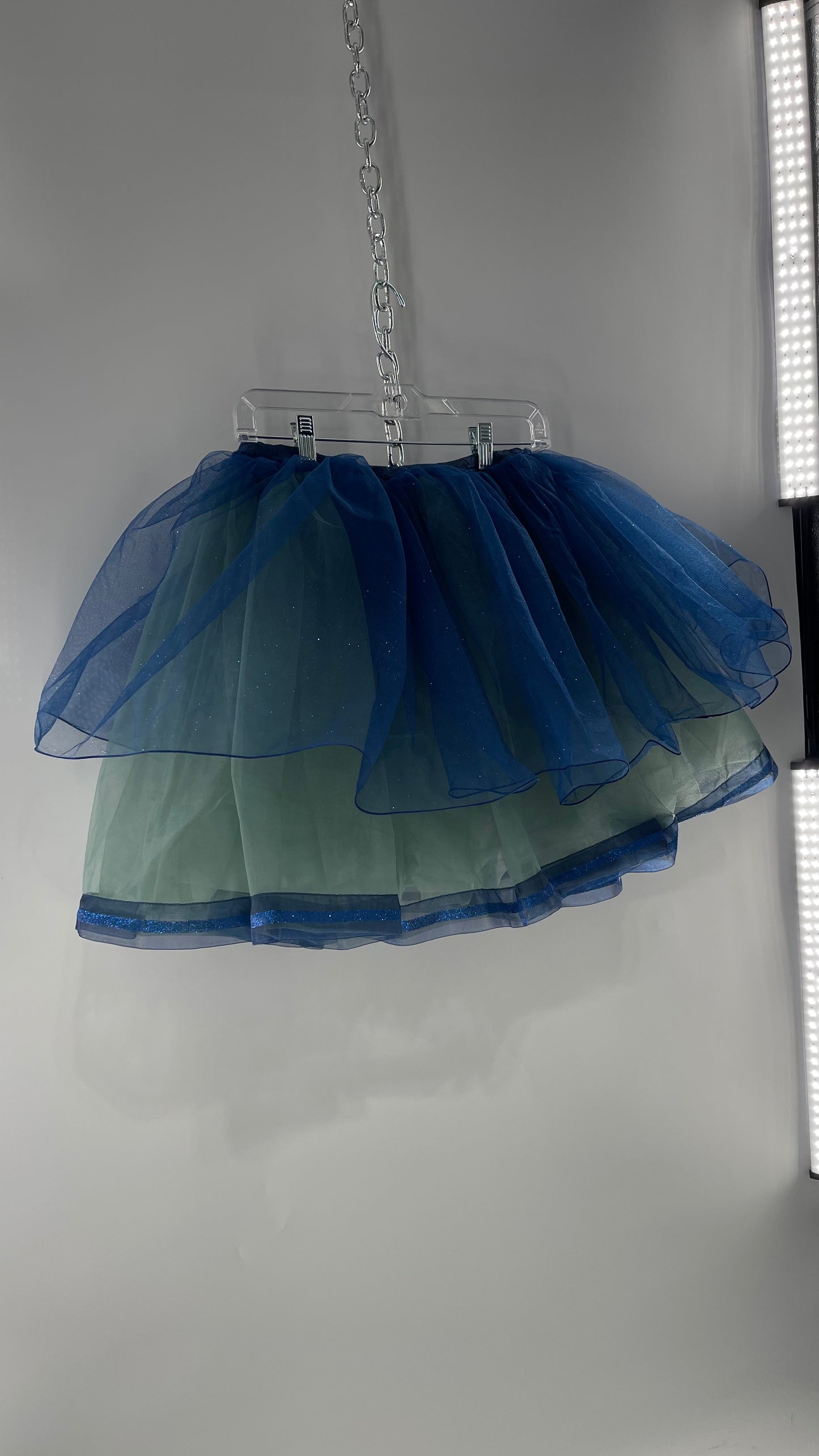 Midnight Muse Navy Blue Glitter Mesh Tutu Tulle Skirt (Medium)