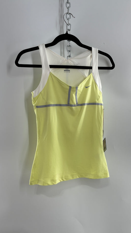 NIKE X MARIA SHARAPOVA Yellow Form Fitting Athletic Sports Top  (XS)
