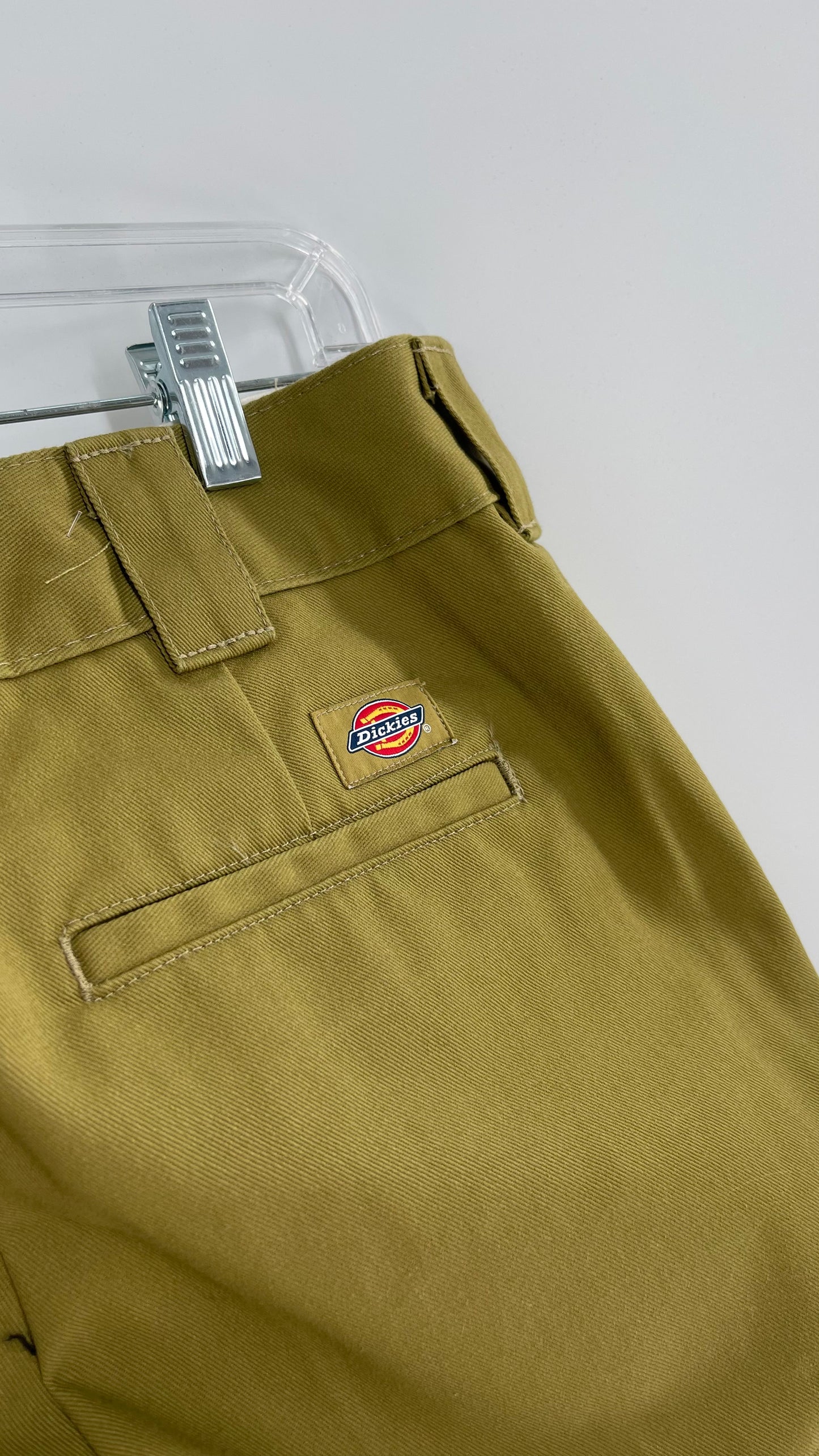 Dickies Mustard Green Cropped with Raw Edge Hem (4)