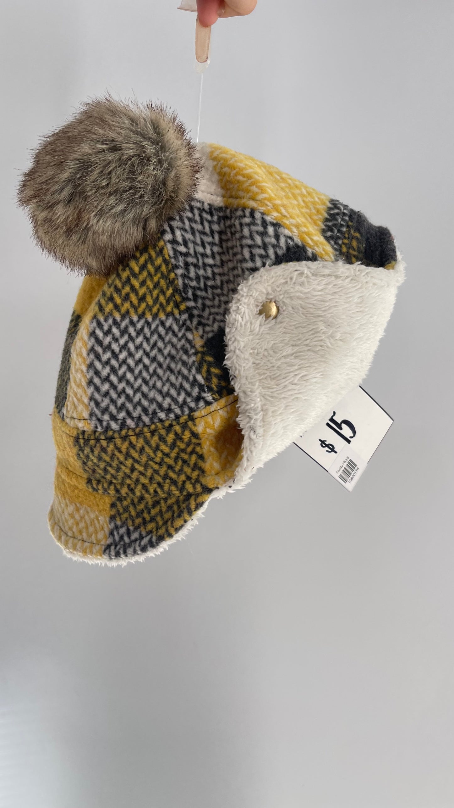 Urban Outfitters Yellow/Gray Sherpa Hat