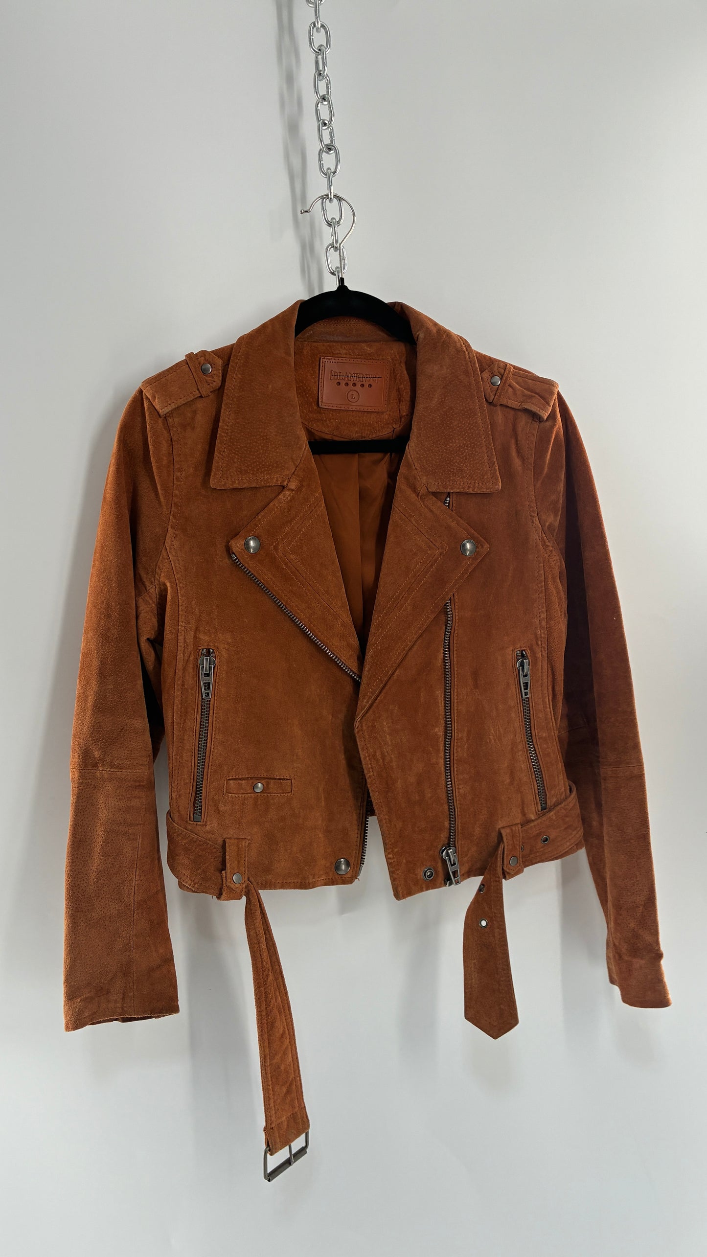 Vintage BLANK NYC Suede Leather Motorcycle Jacket (Large)