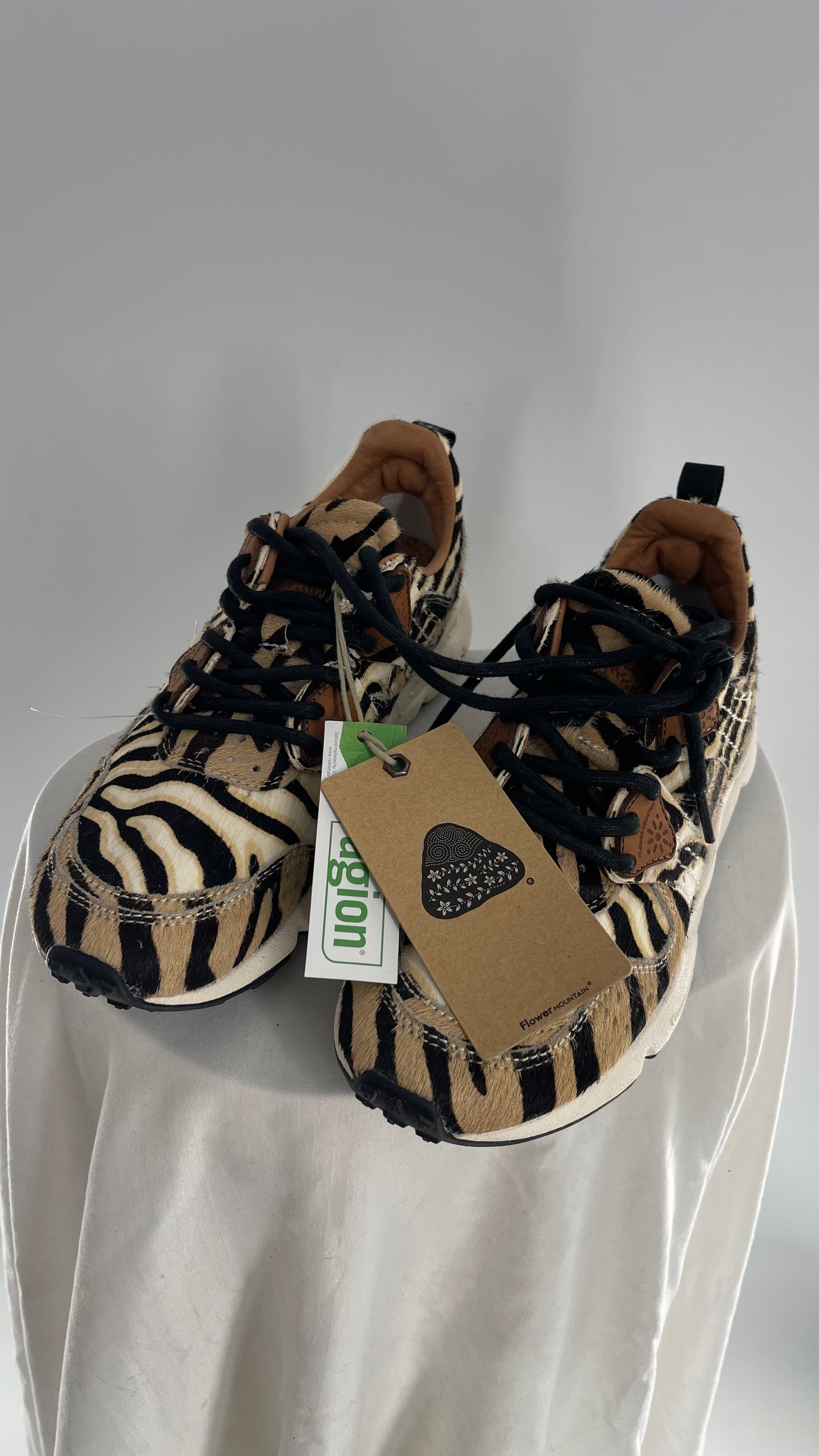 Flower Mountain X Free People Cow Hide Mixed Animal Print Sneakers with Tags Attached (7)