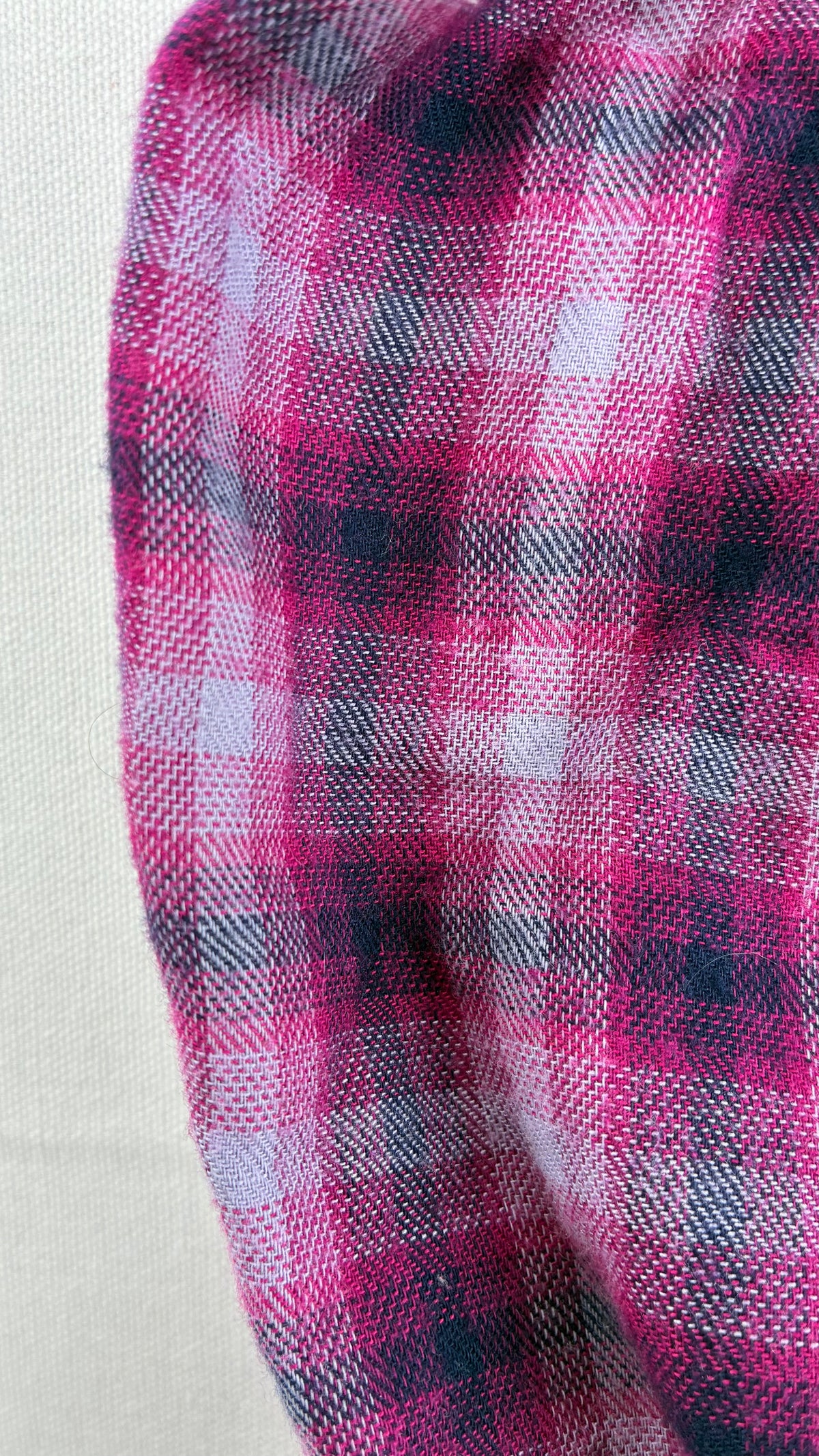 Free People Purple Plaid Bubble Sleeve Blouse with Milkmaid Bust (Small)