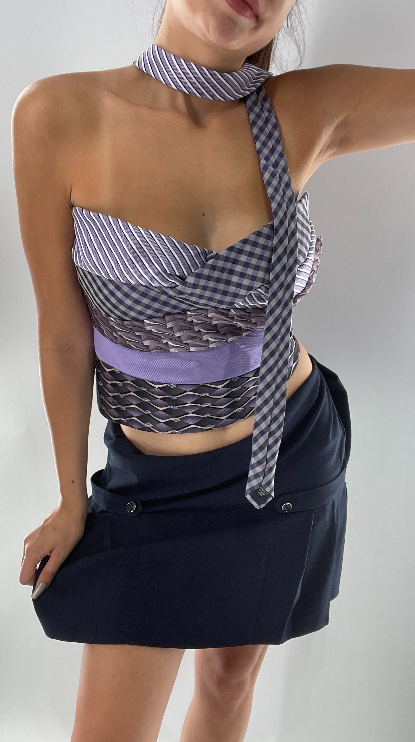 All Tied Up Custom Handmade Top Purple (One Size)