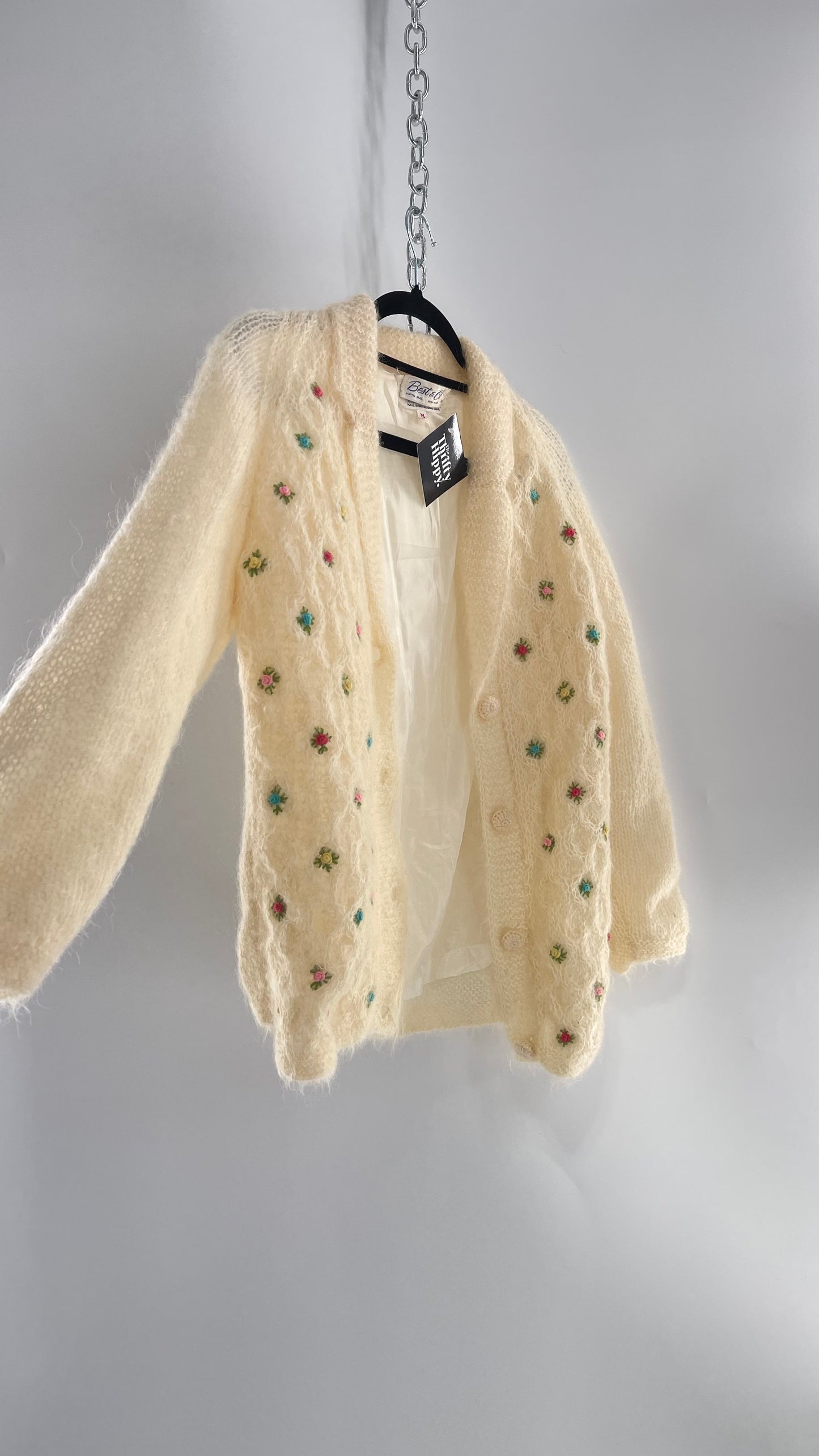 Vintage Best & Co Lil Rose, Cream Granny Cardigan (Medium)