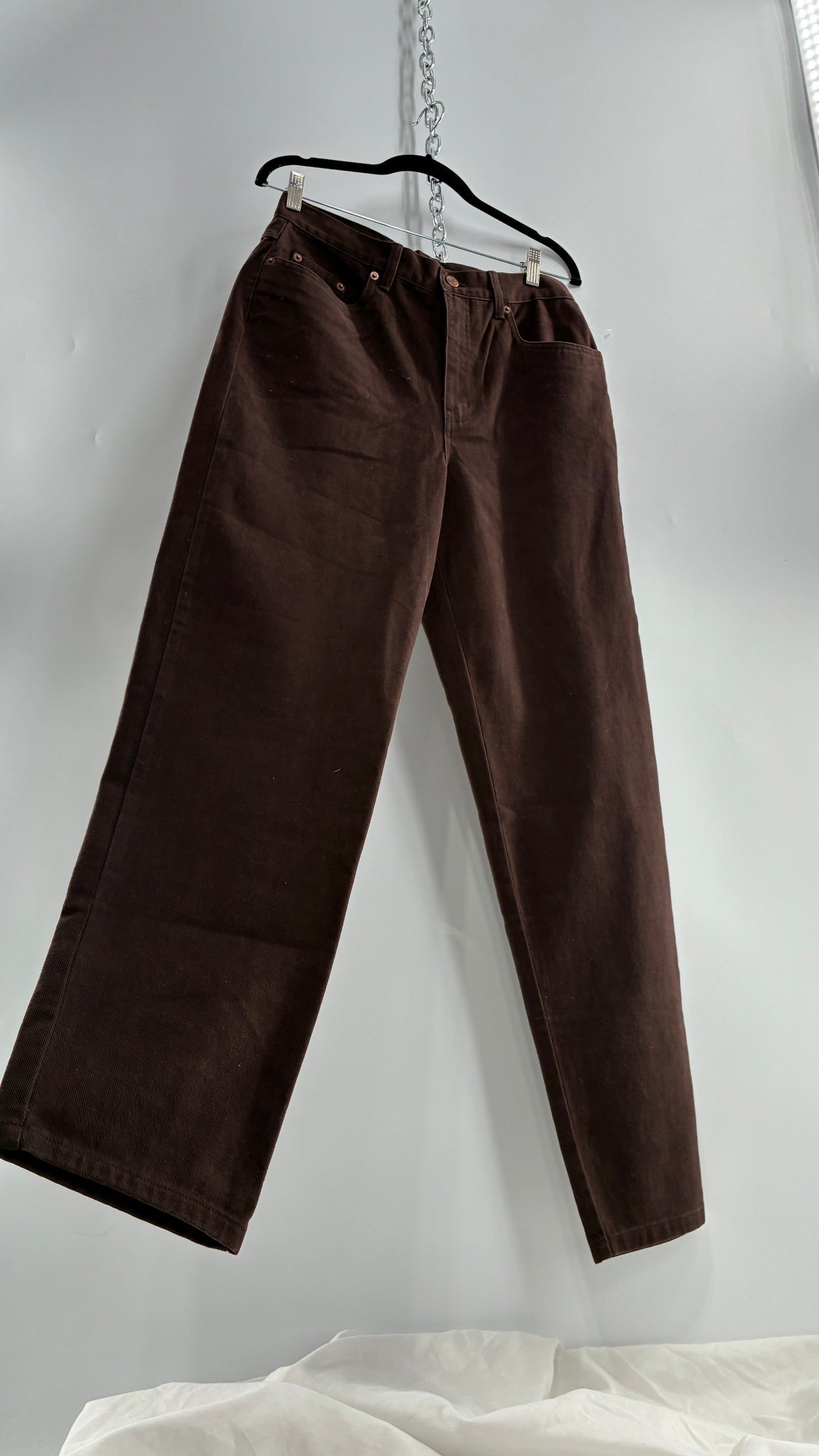 Deadstock Vintage BILL BLASS Brown High Waisted Mom Jeans