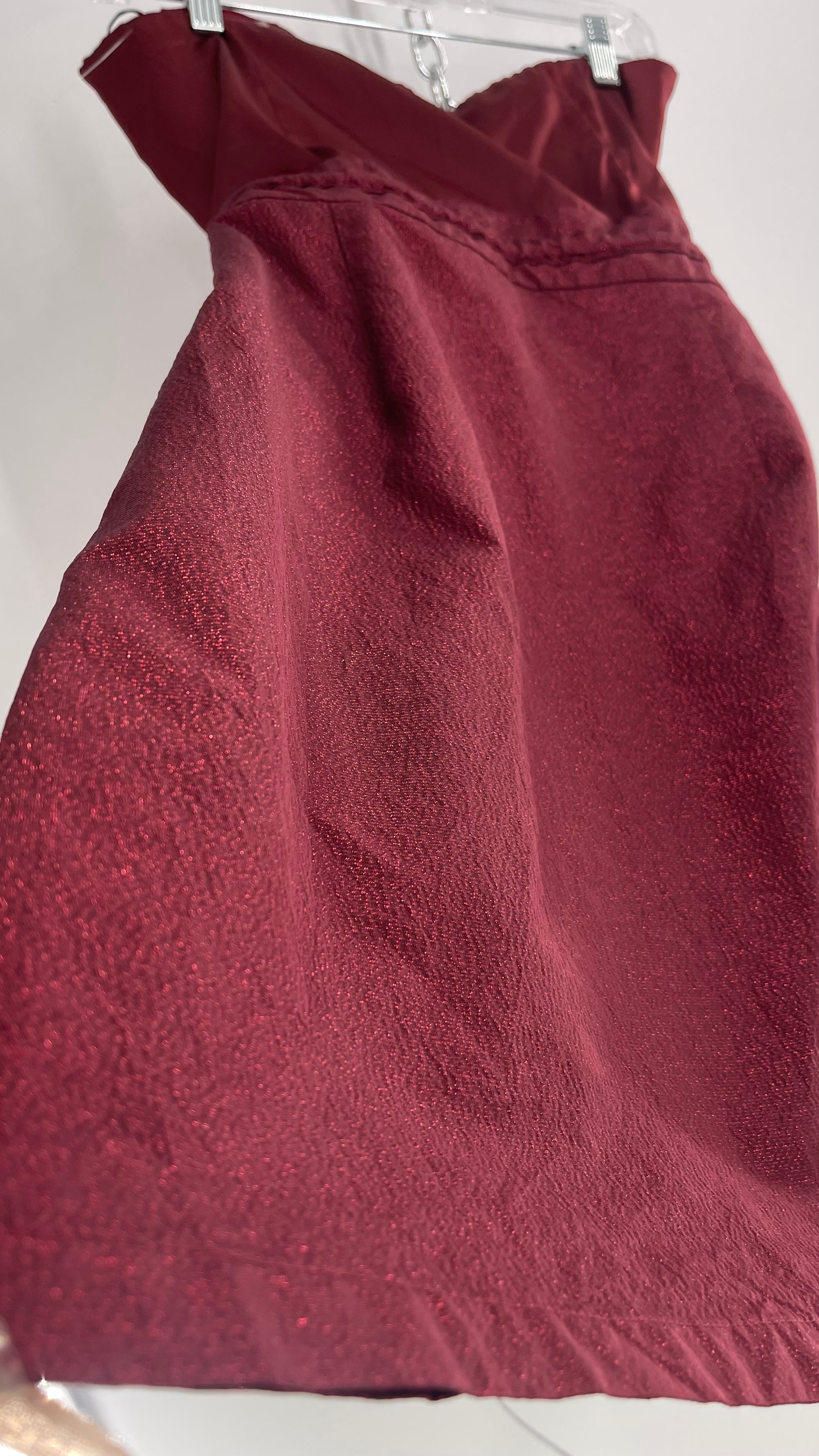H&M Crimson Red Tinsel Skirt Mini Dress with Pockets, Tie Waist and Ta The Thrifty Hippy H&M Crimson Red Tinsel Skirt Mini Dress with Pockets, Tie Waist and Ta The Thrifty Hippy