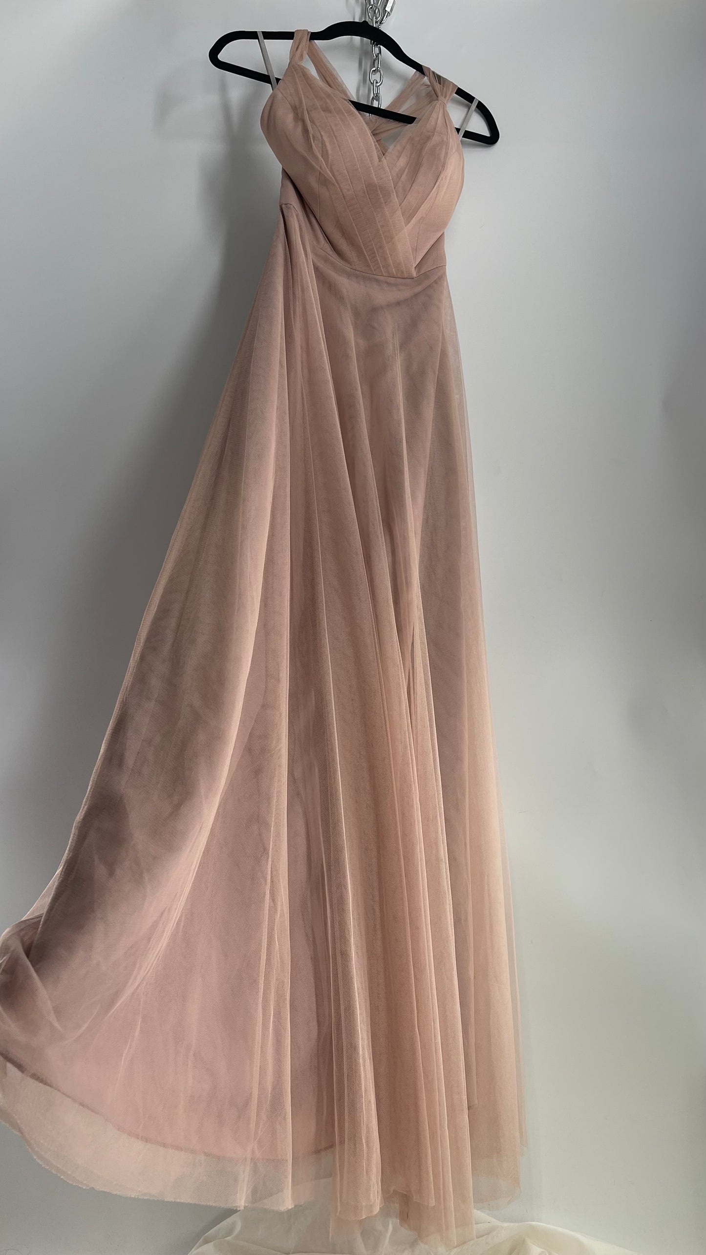 WToo WATTERS Blush Padded Bust and Open Tie Up Back Gown (2)