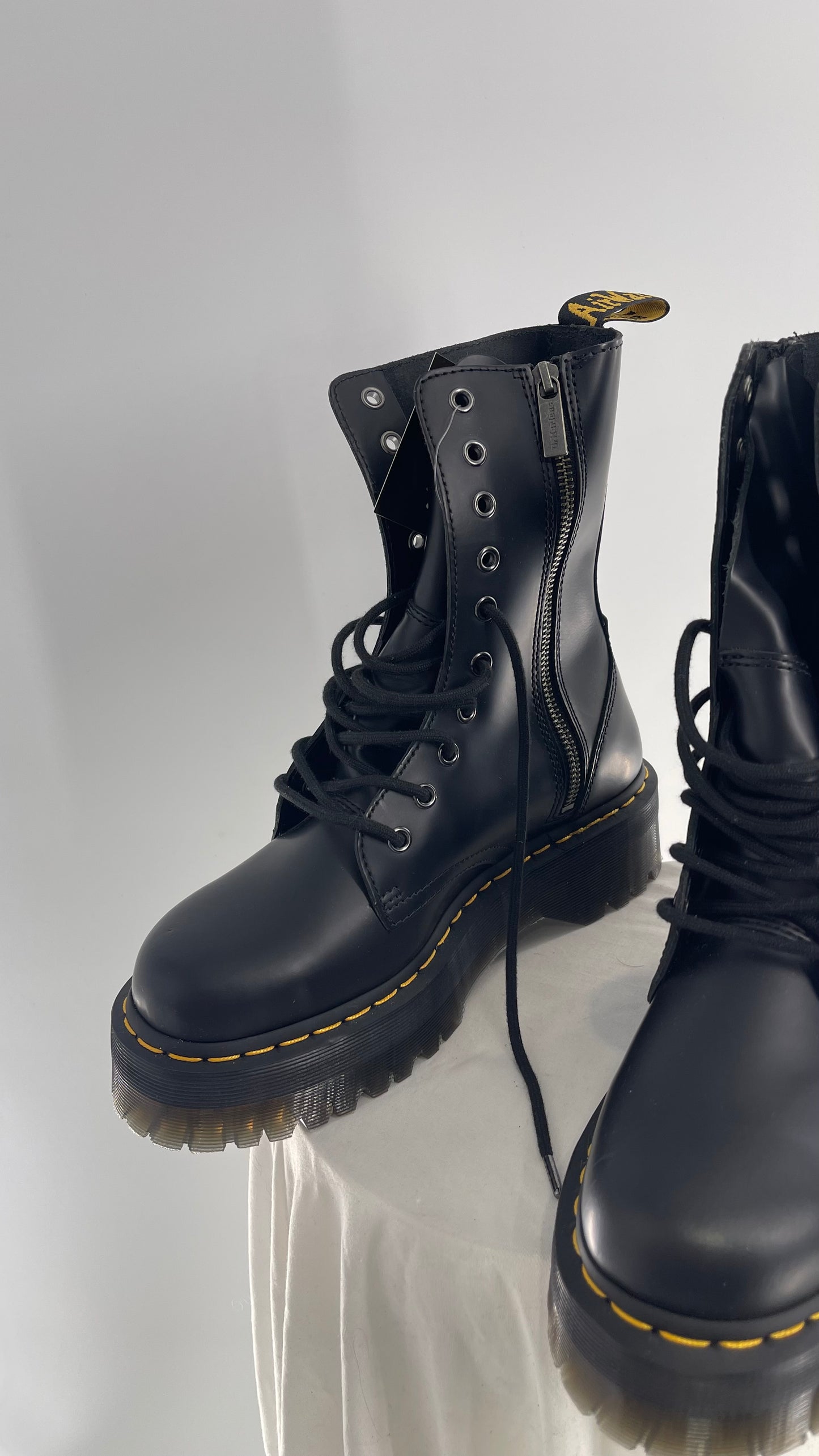 Doc Martens JADON HI Black Patent Leather Platform Boots (8)