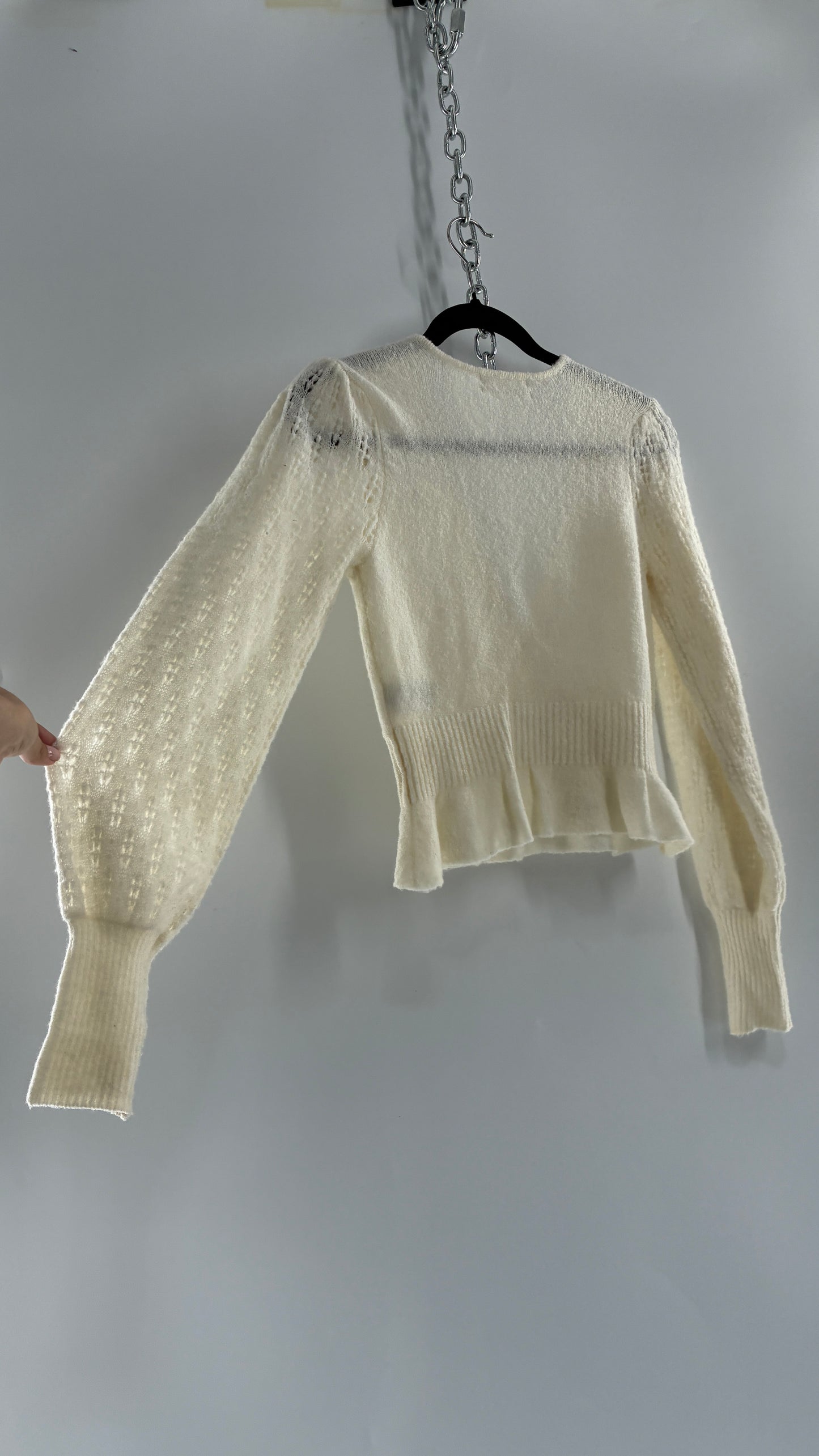 Urban Outfitters Ballerina Cross Over Bubble Sleeve Knit Top (XS)