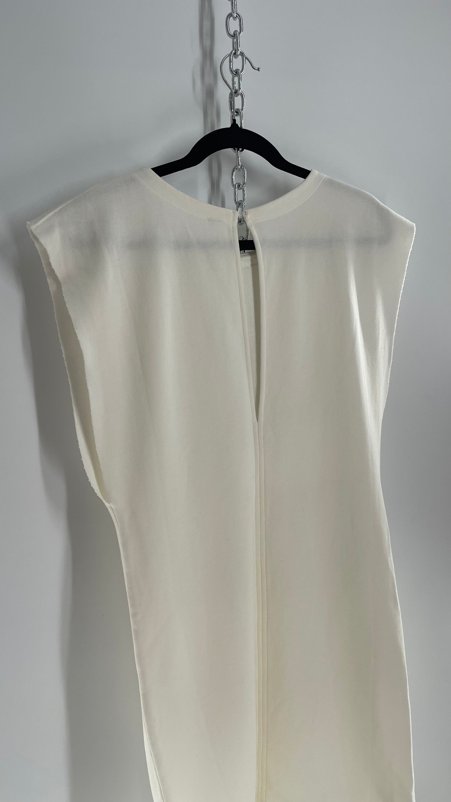 Free People White Sleeveless Jersey Mini Dress (Medium)