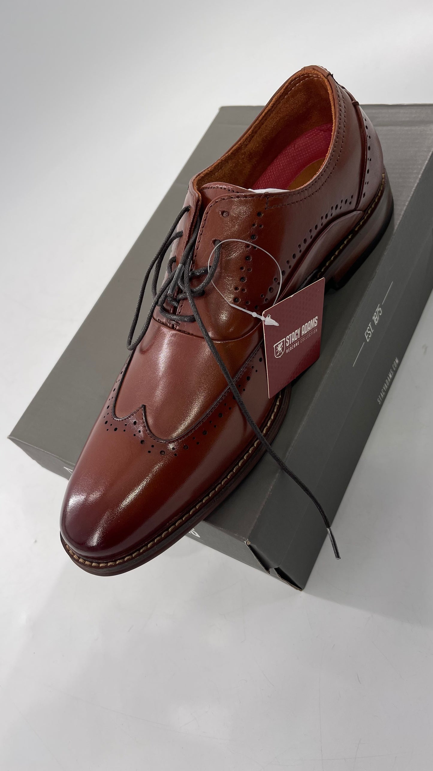 Stacy Adam’s Cognac Leather Brown MacArthur Oxford Dress Shoes (9)