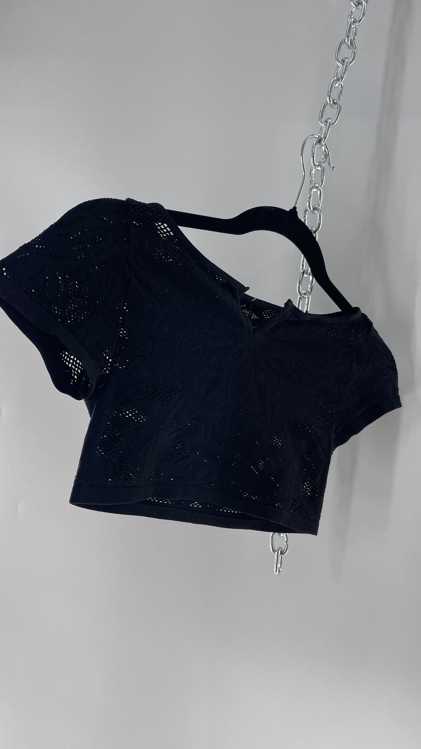 Intimately Free People Spandex Lace Cropped Short Sleeve (XS/S)