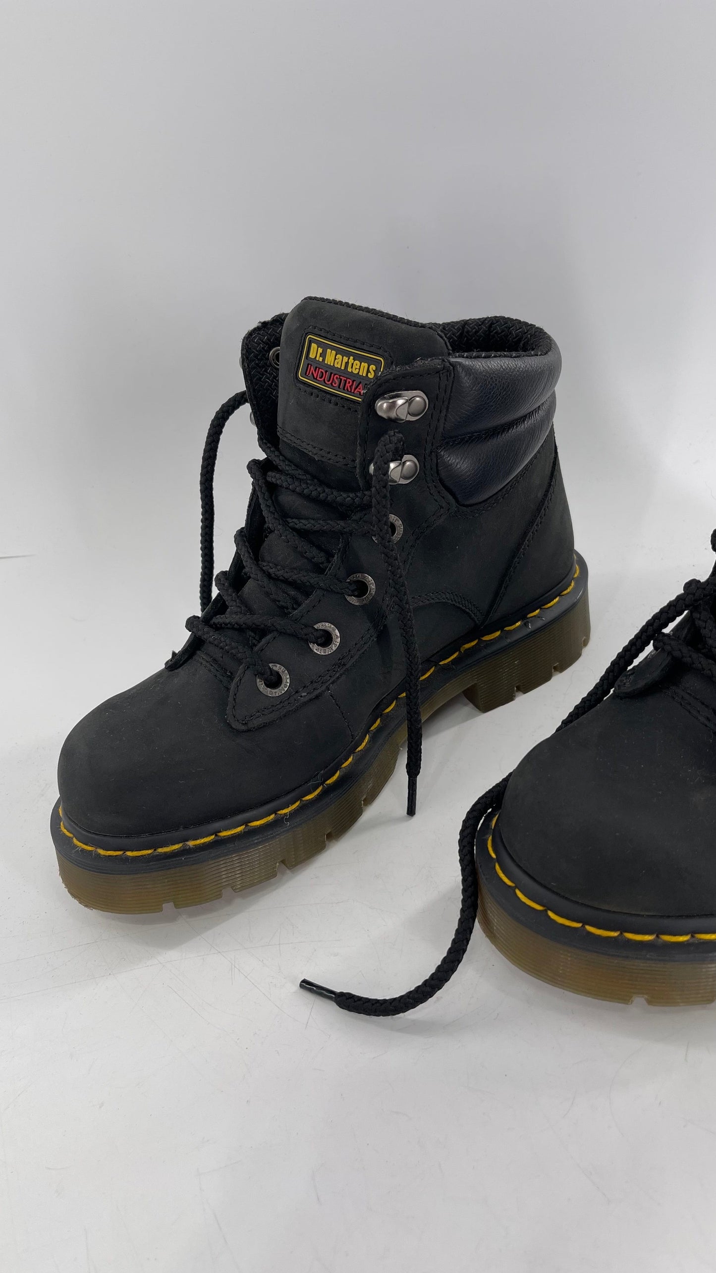 Vintage Doc Martens Industrial Black Combat Boots (6)