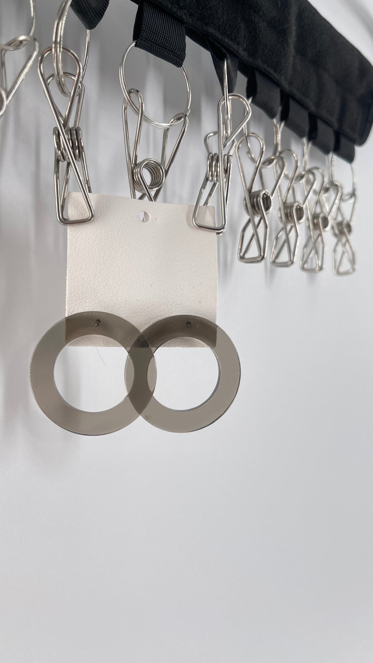 Free People Grey Transparent Circle Earrings