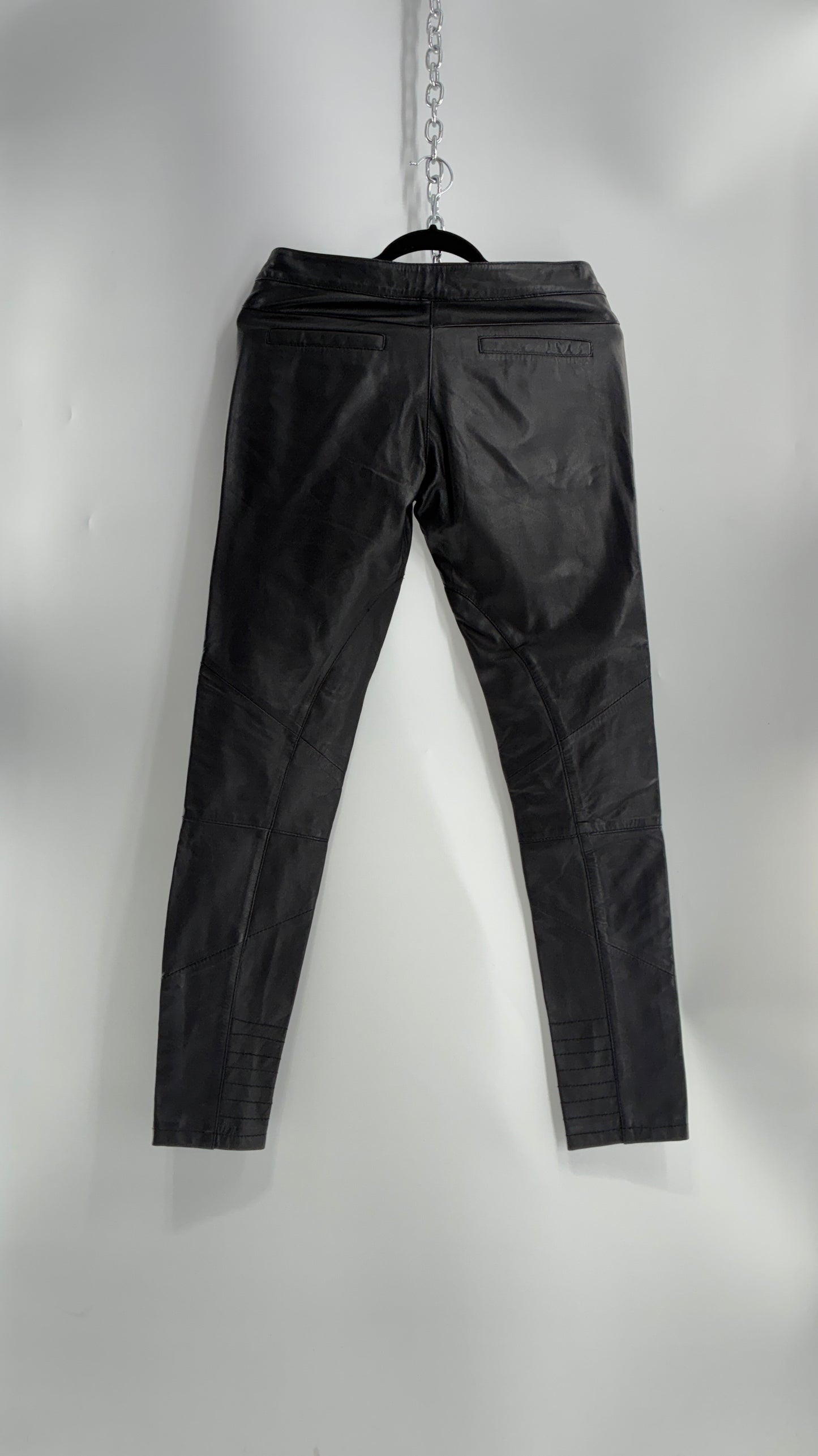 ASOS Low Rise Genuine Leather Patchwork Style Motorcycle Pants (6)