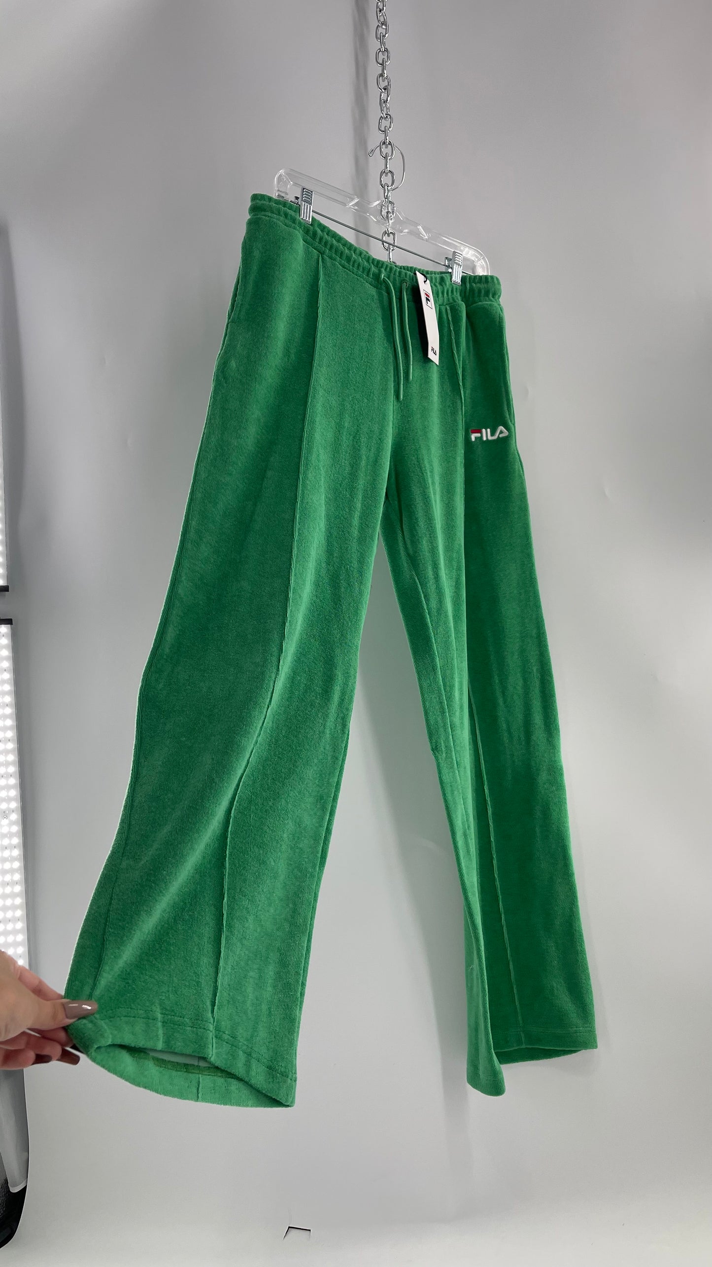 FILA Green Pants Terry Cloth with Tags Attached (Medium)