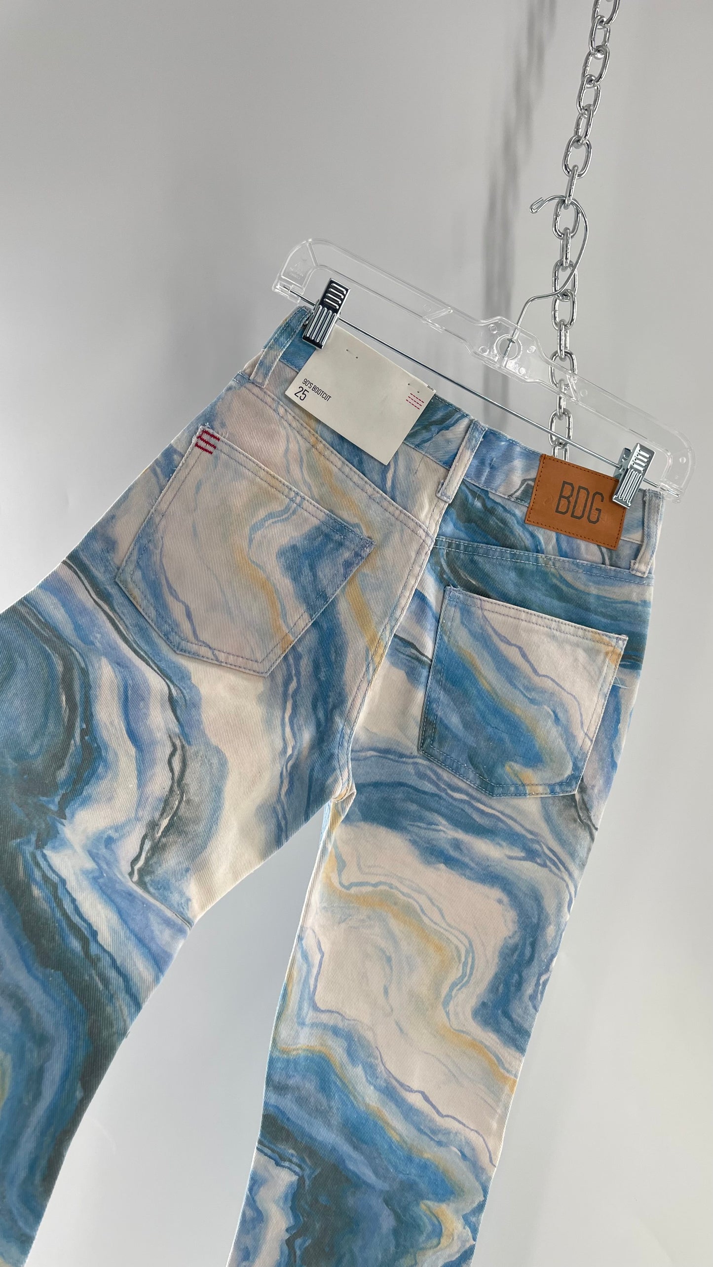 BDG Geode Graphic Blue Kickflares with Tags Attached (25)